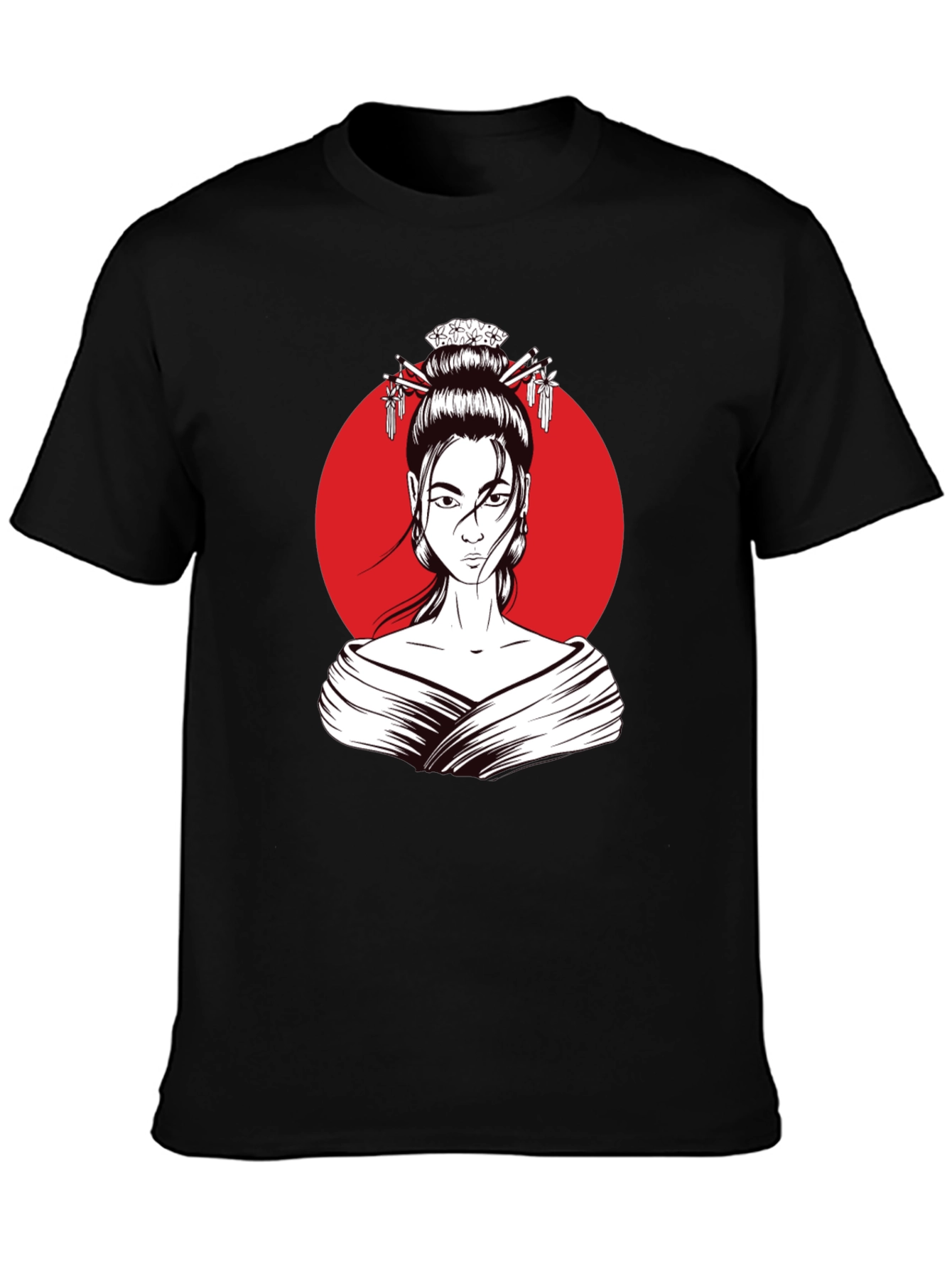 Geisha Graphic Tee - Modern Artistic Style