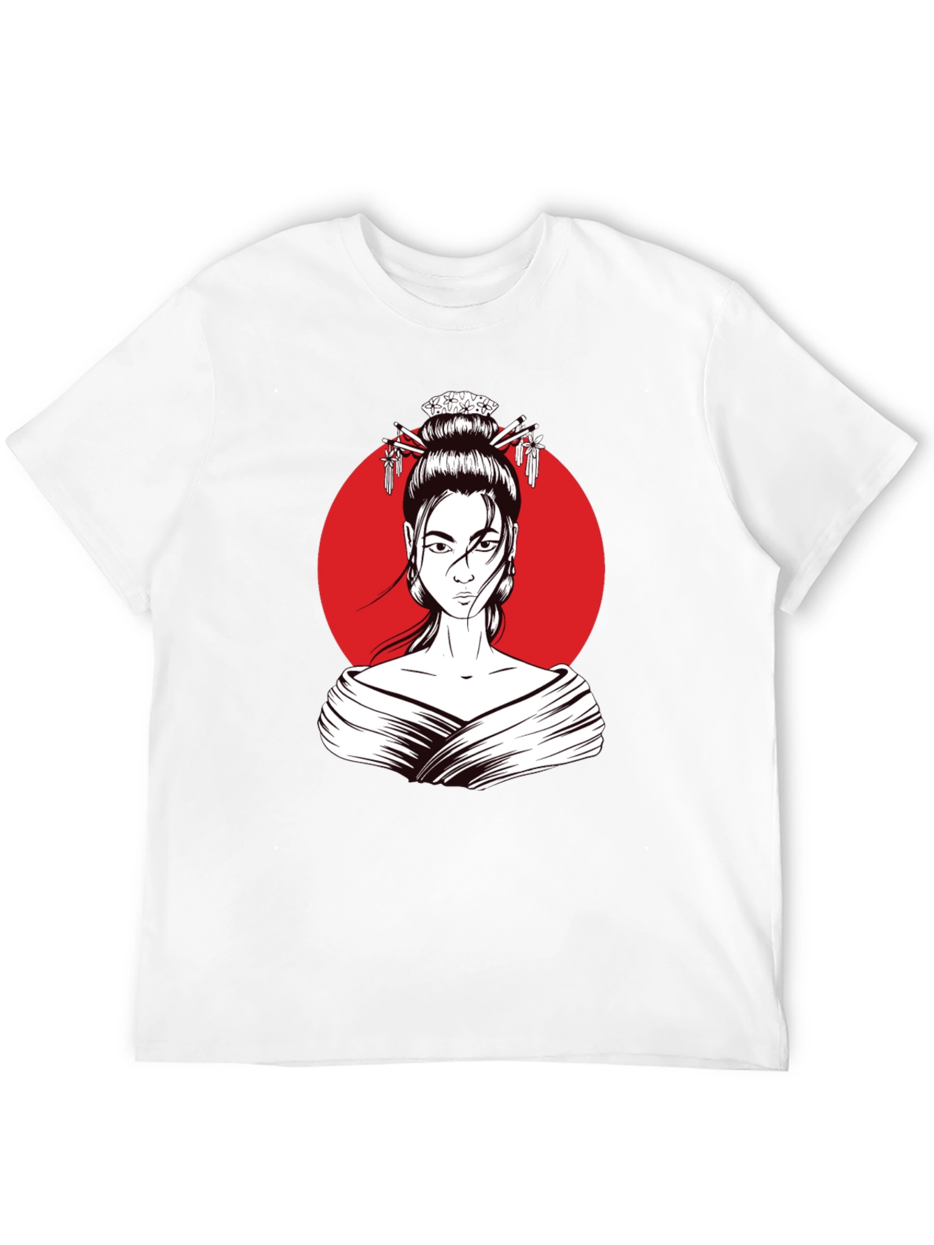 Geisha Graphic Tee - Modern Artistic Style