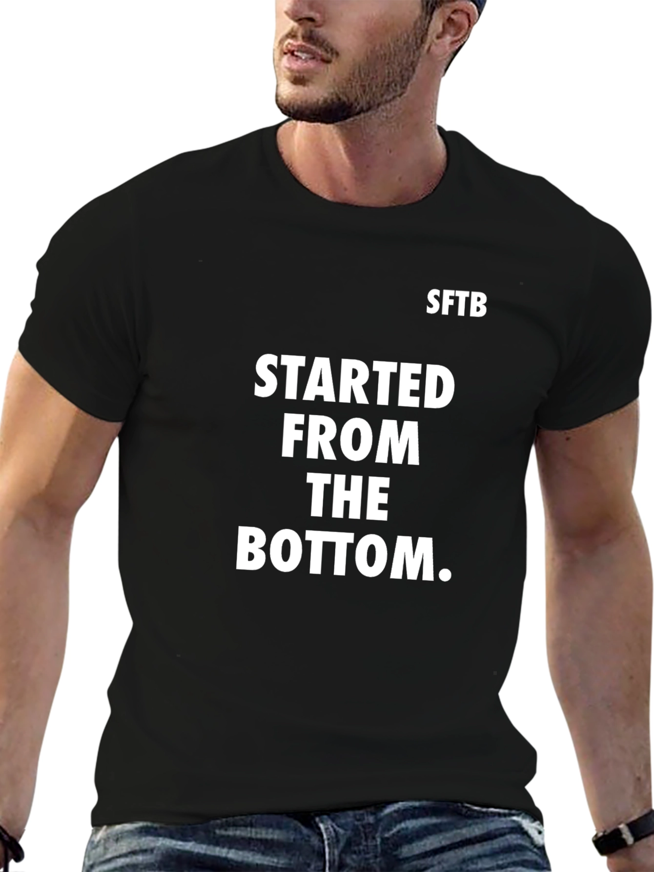 Started From the Bottom Black Graphic Tee