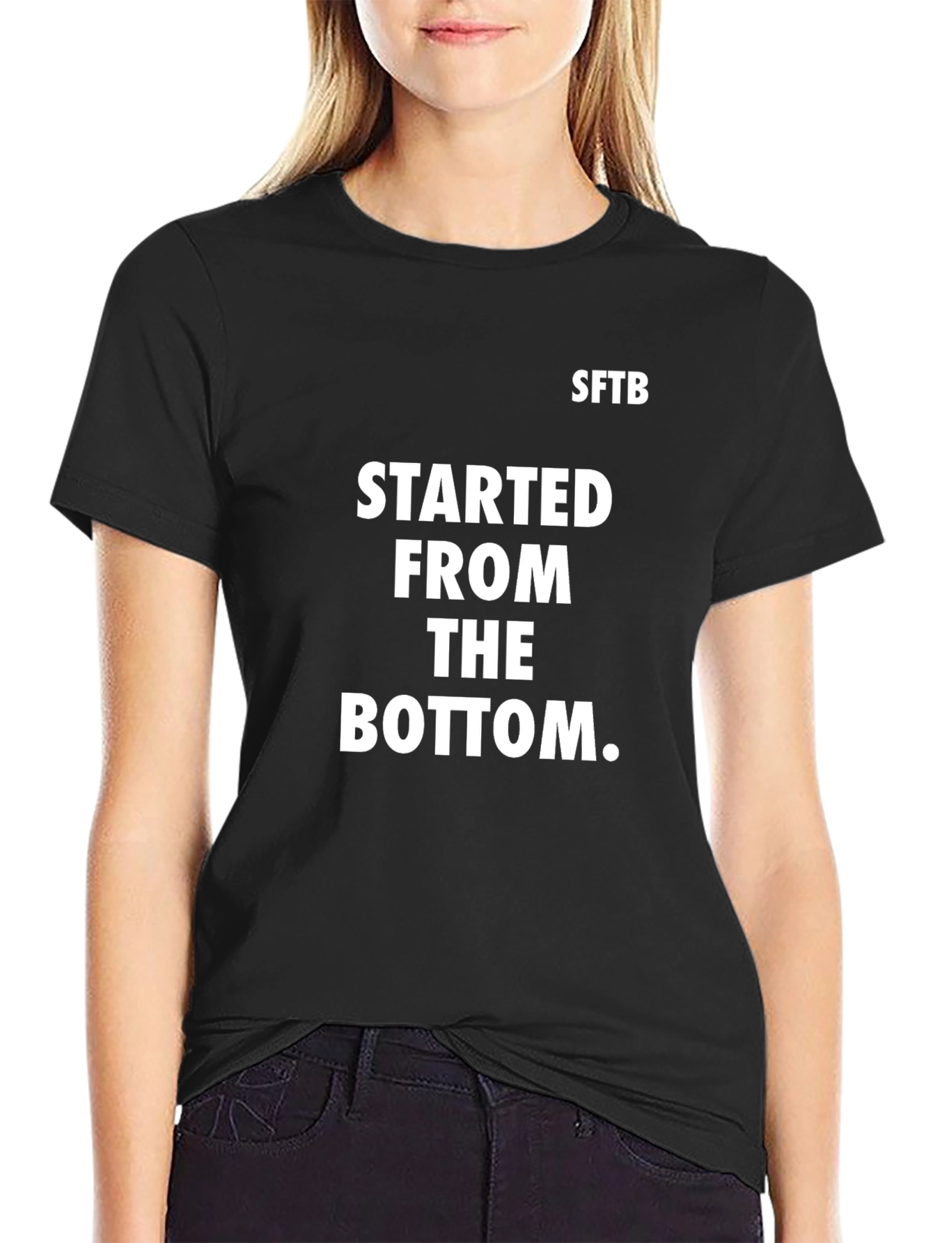 Started From the Bottom Black Graphic Tee
