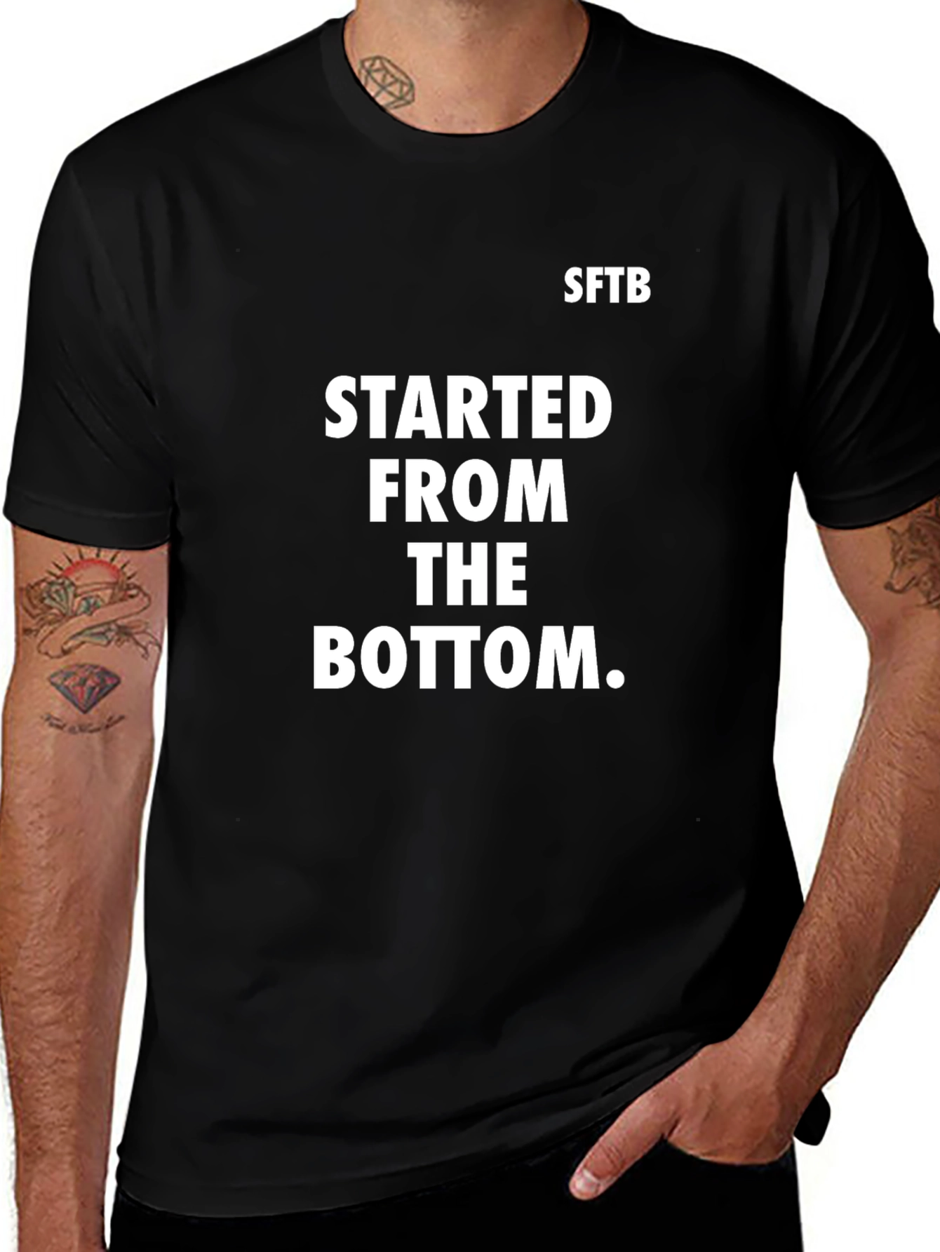 Started From the Bottom Black Graphic Tee