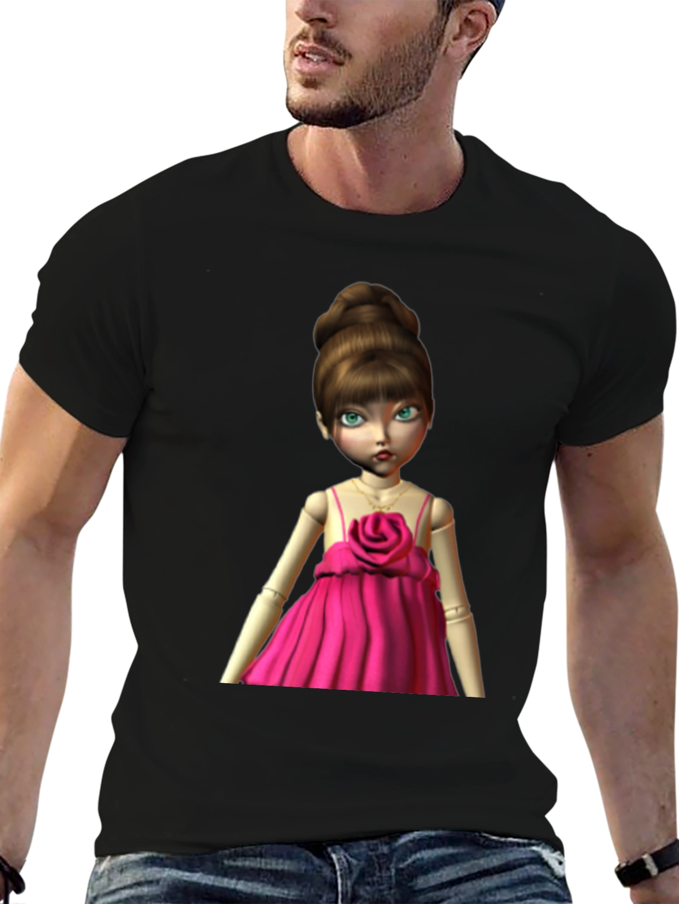 Doll in Pink Dress Graphic T-Shirt