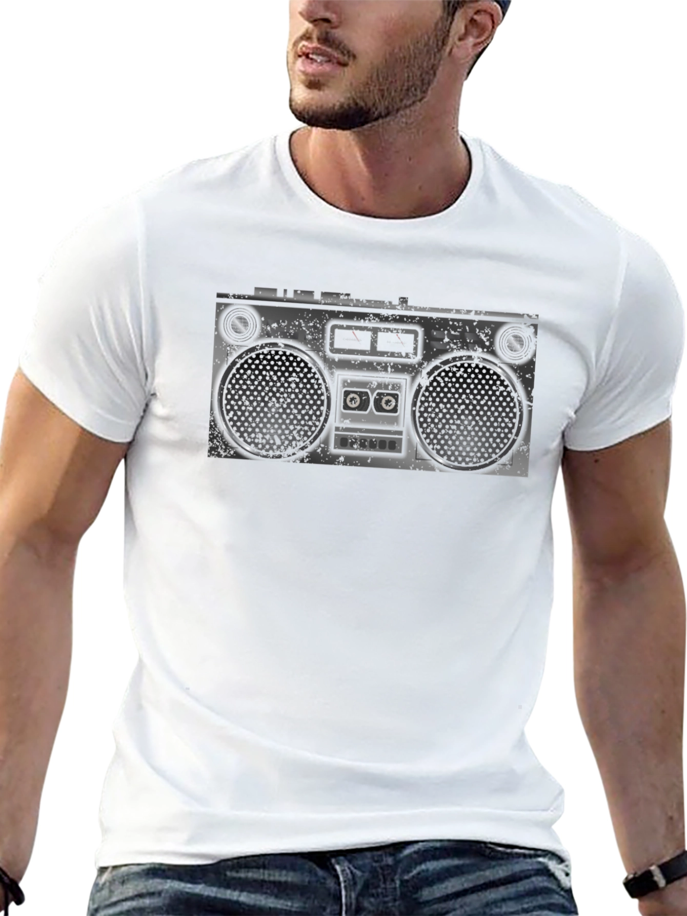 Retro Boombox Graphic T-Shirt