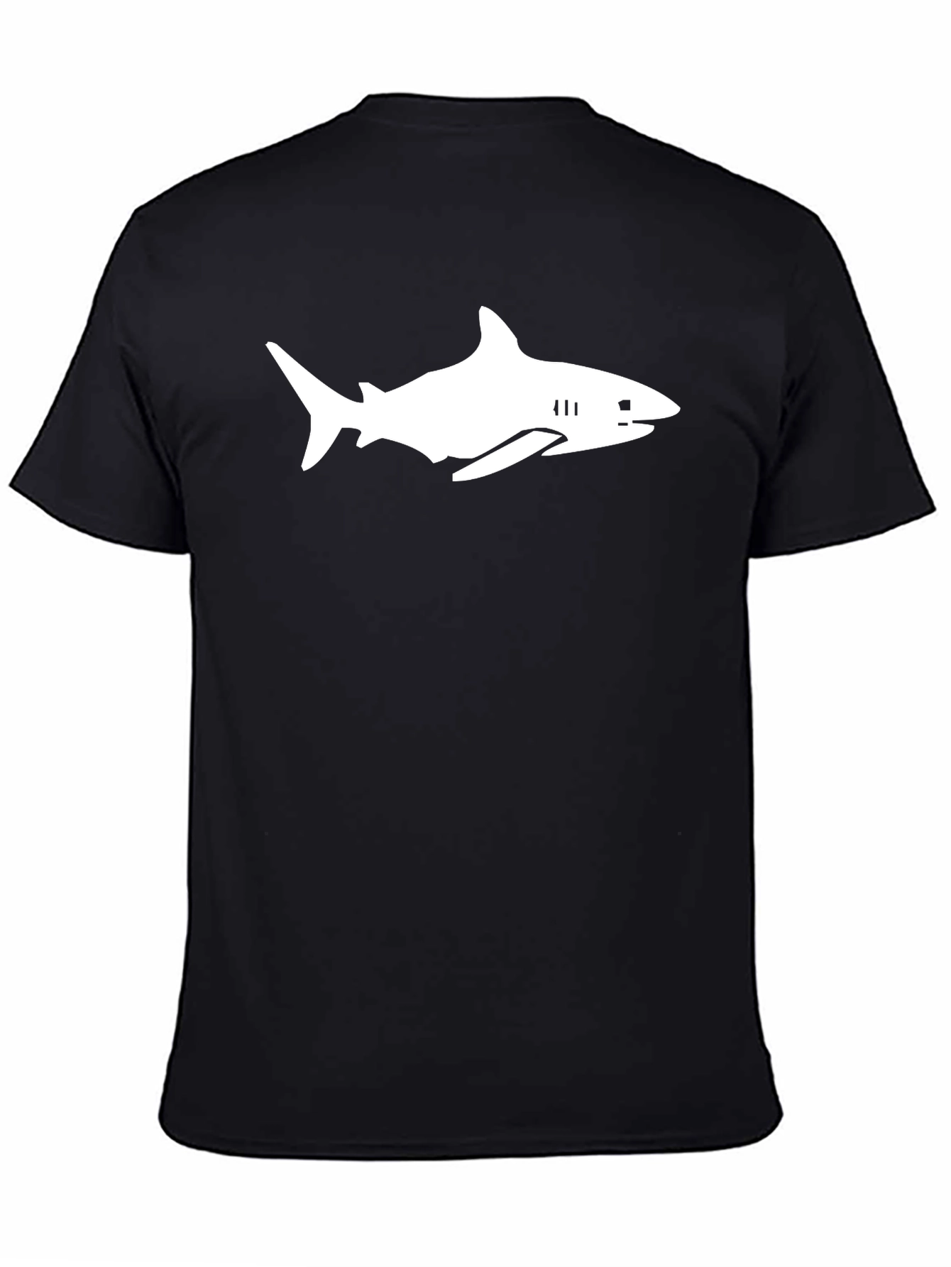 Shark Graphic Tee - Black Cotton T-Shirt