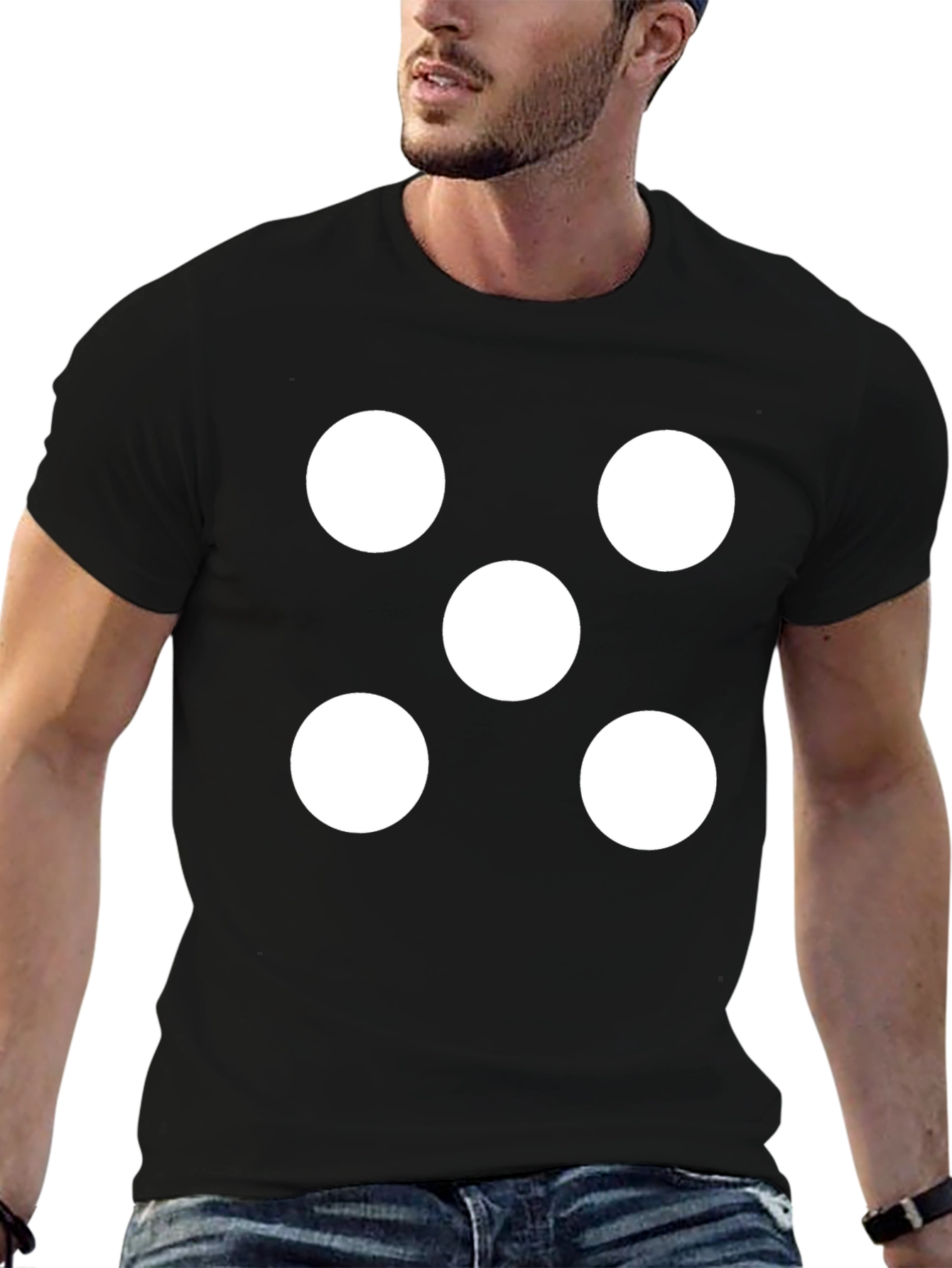 Novelty Dice Five Black T-Shirt
