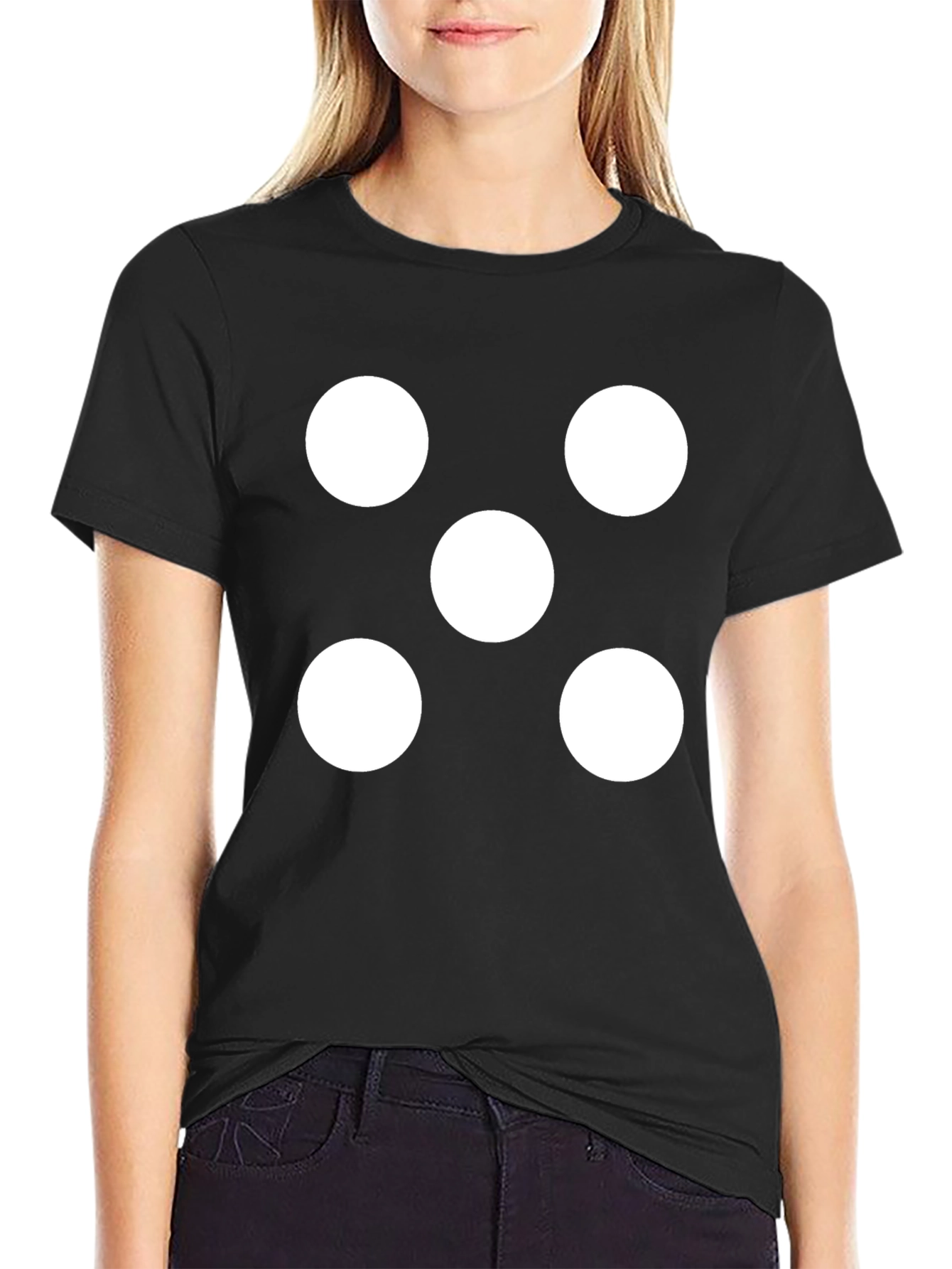 Novelty Dice Five Black T-Shirt