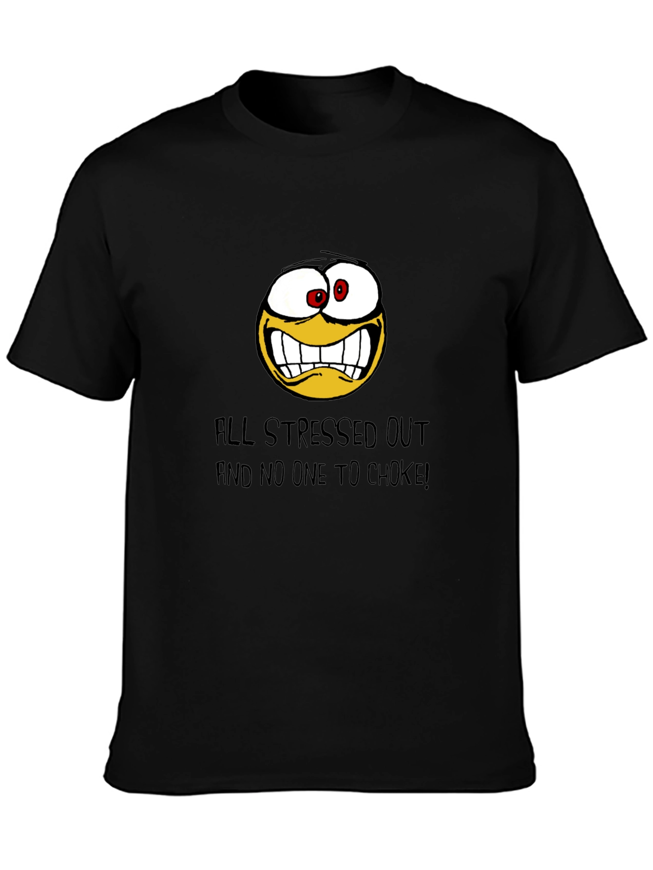 Stressed Out Graphic Tee - Black Cotton T-Shirt