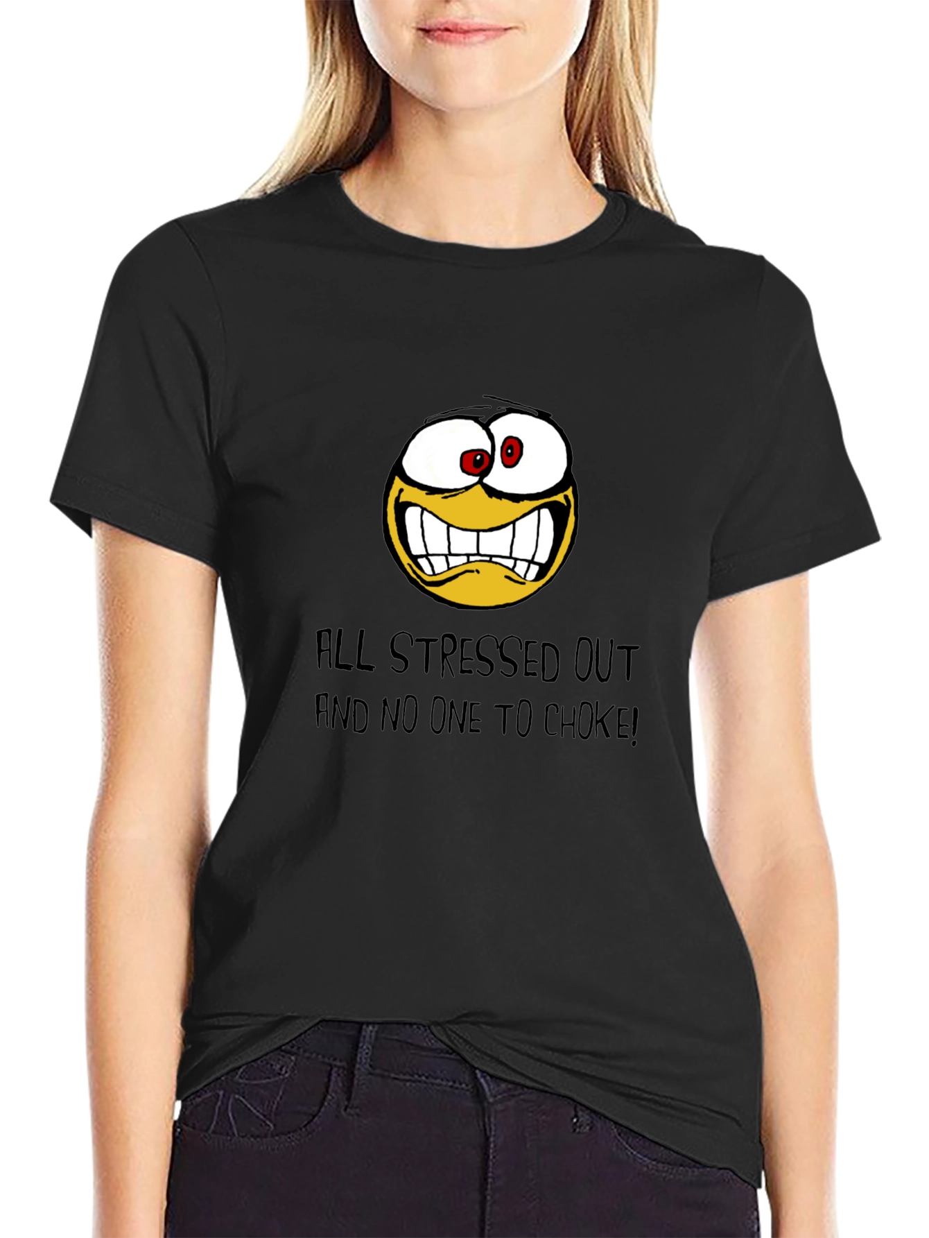 Stressed Out Graphic Tee - Black Cotton T-Shirt