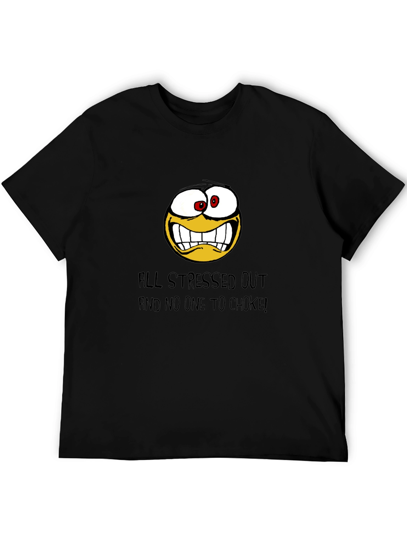 Stressed Out Graphic Tee - Black Cotton T-Shirt