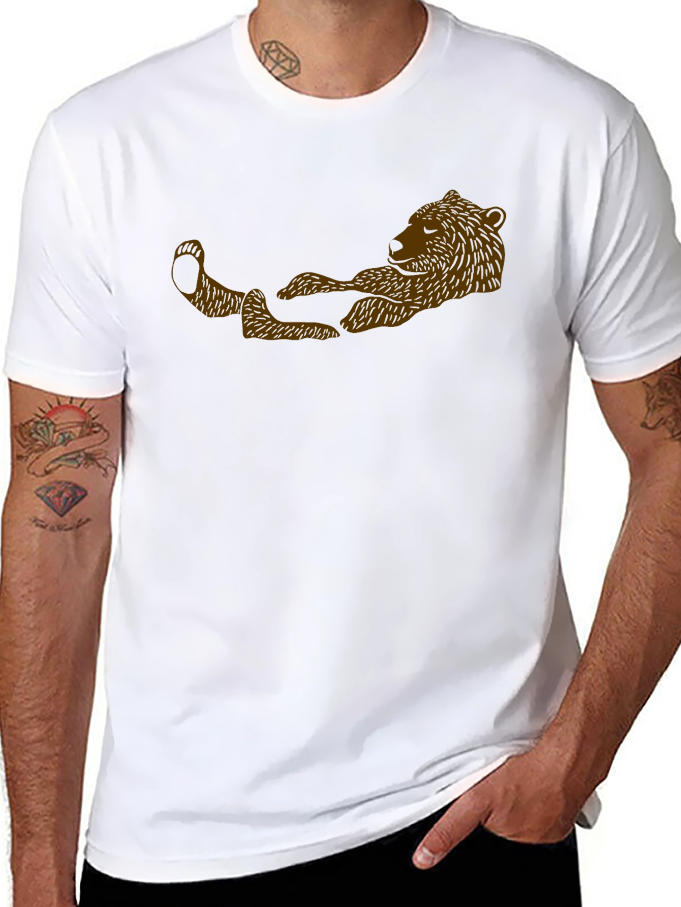 Lazy Bear Graphic Tee - Mens Black T-Shirt