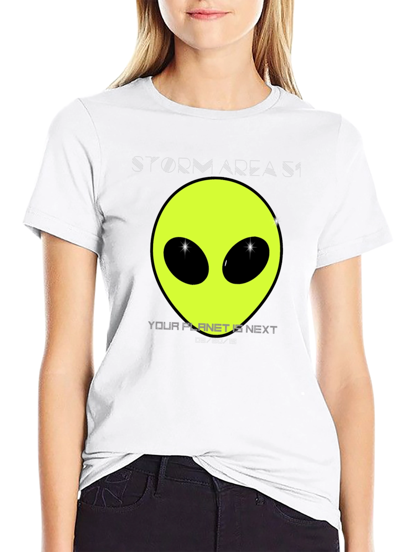 Storm Area 51 Alien Head Graphic T-Shirt