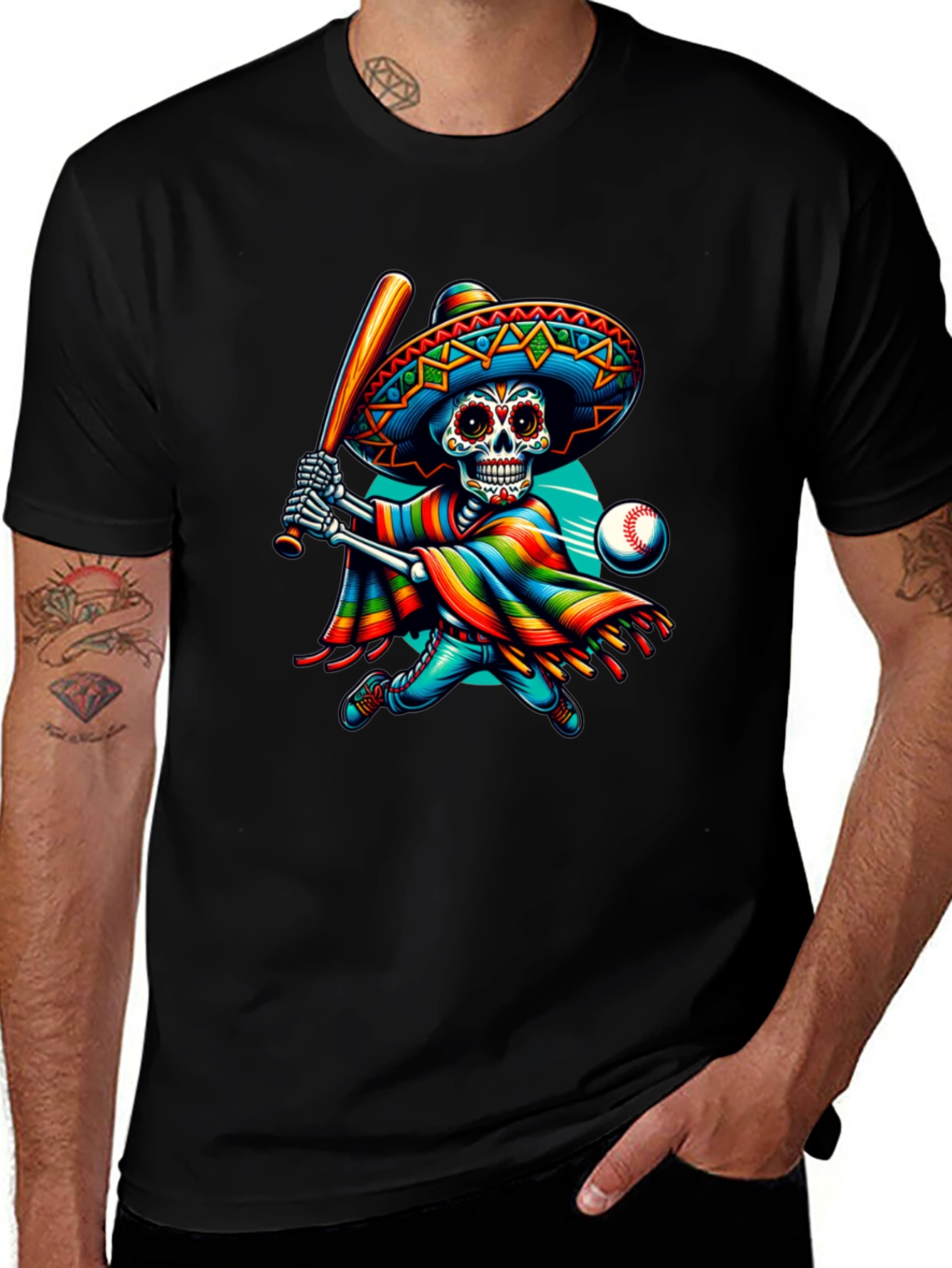 Sugar Skull Baseball Player T-Shirt