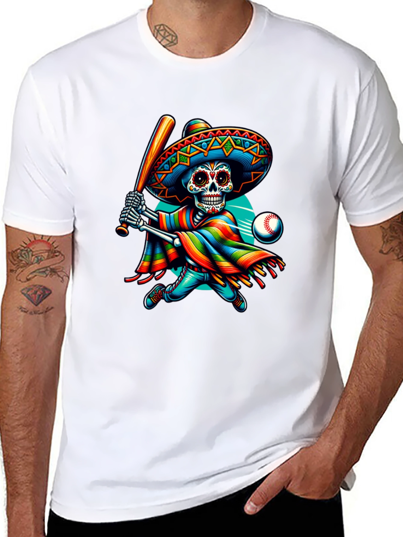 Sugar Skull Baseball Player T-Shirt