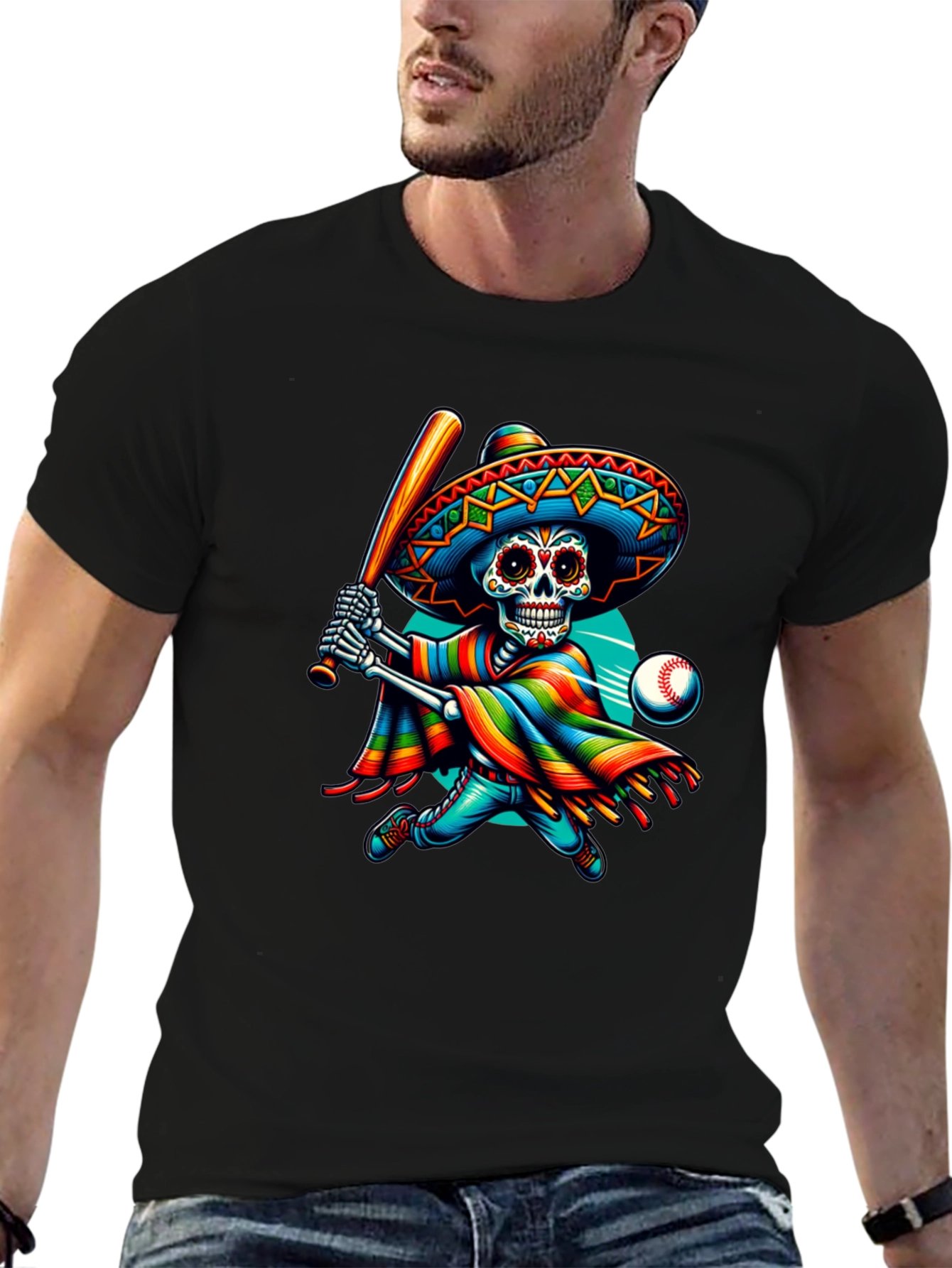 Sugar Skull Baseball Player T-Shirt