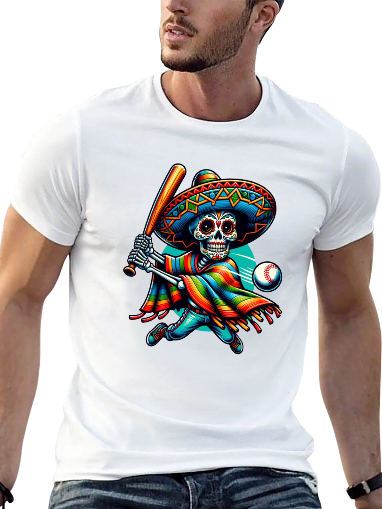 Sugar Skull Baseball Player T-Shirt