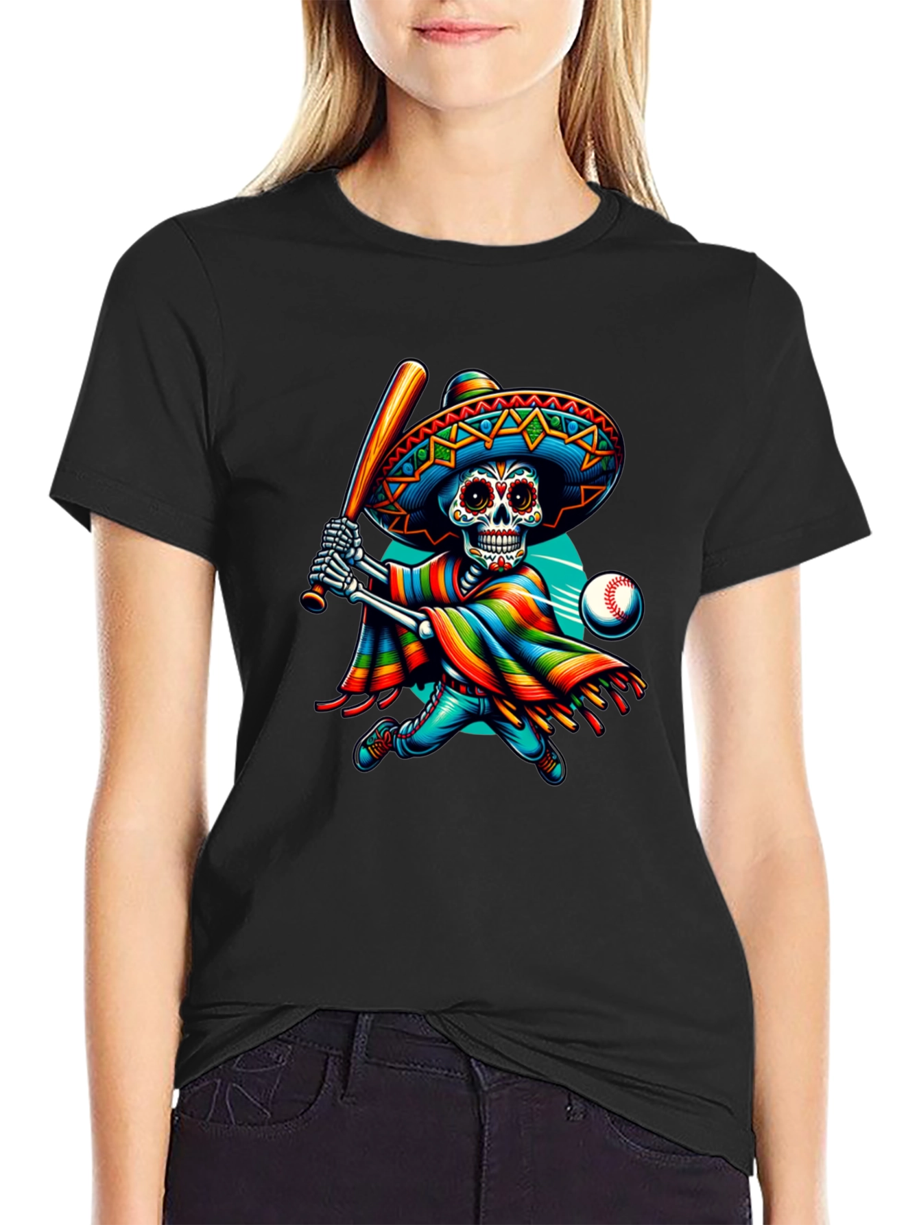 Sugar Skull Baseball Player T-Shirt