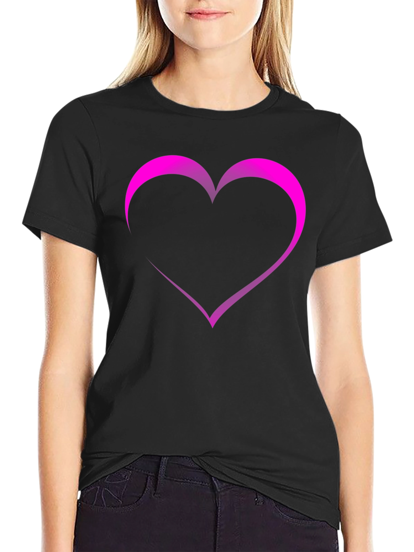 Heart Graphic Black T-Shirt