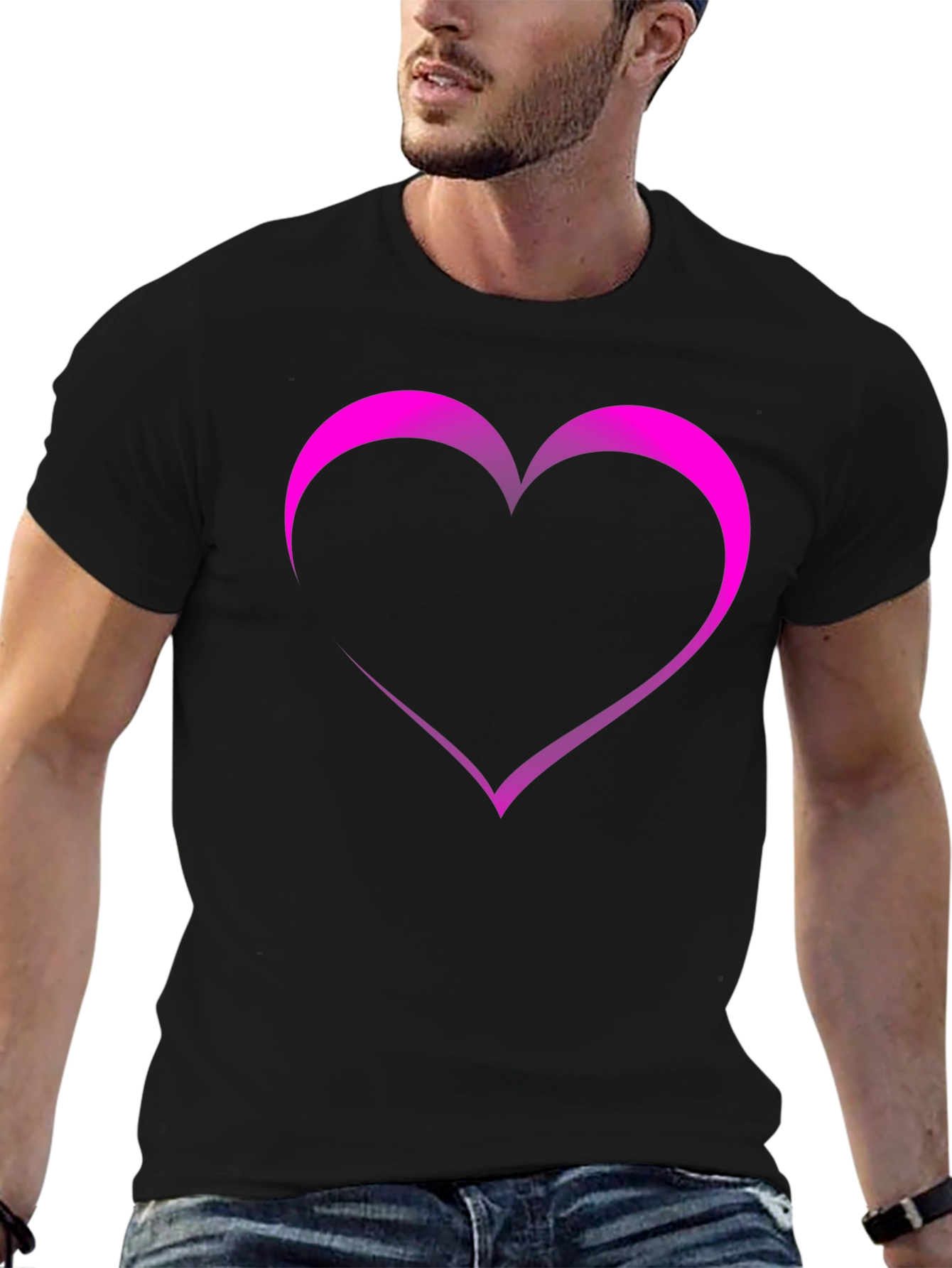 Heart Graphic Black T-Shirt