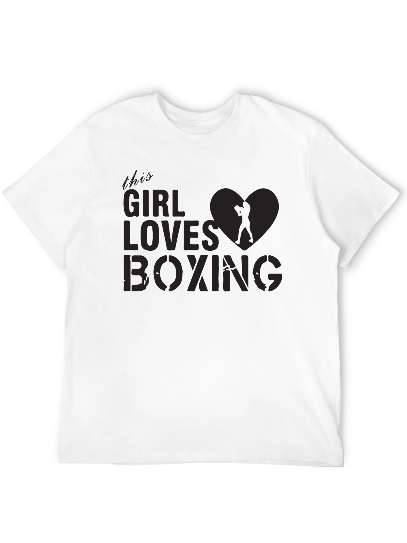 Girl Loves Boxing Graphic Tee - Black