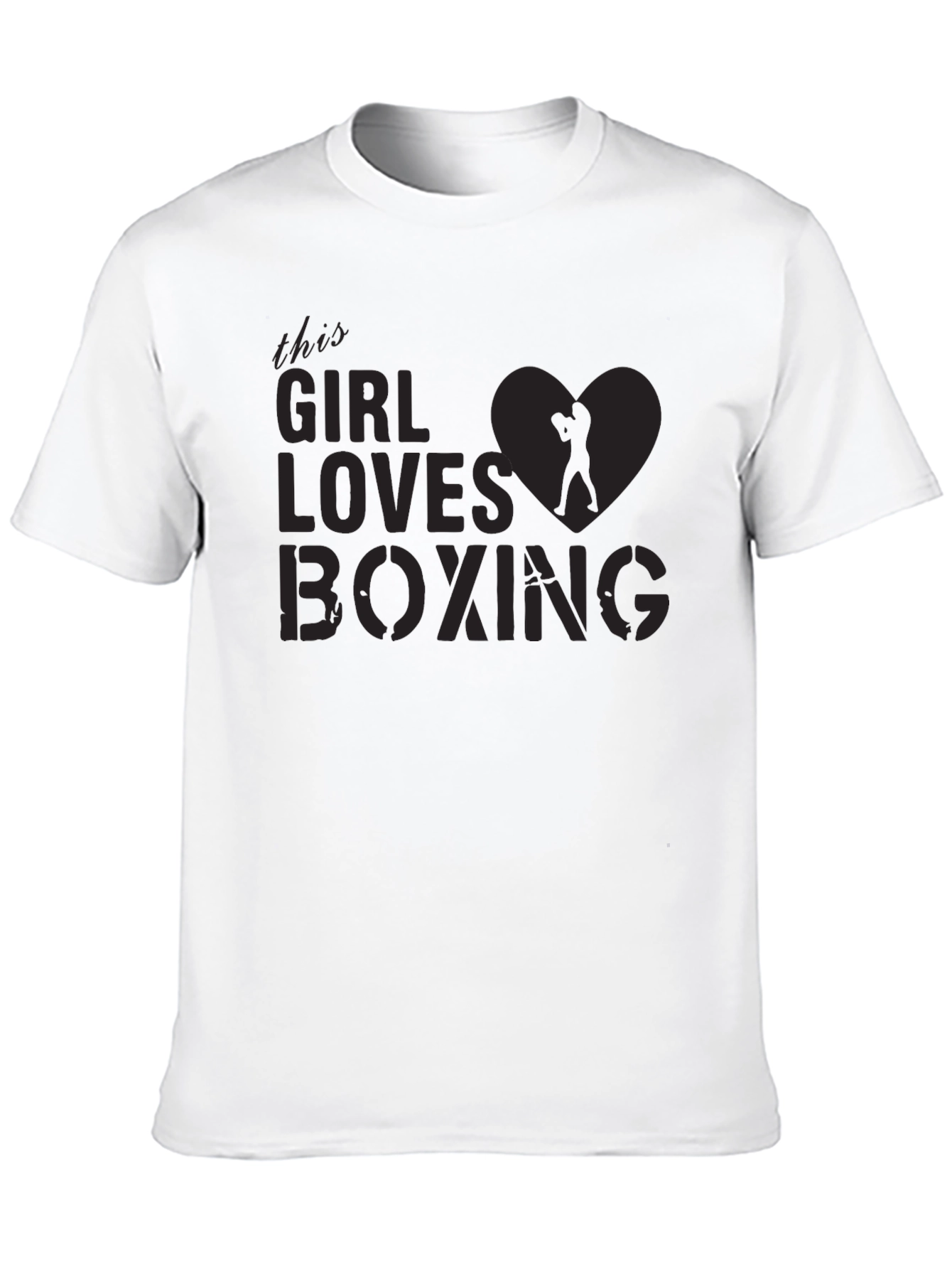 Girl Loves Boxing Graphic Tee - Black
