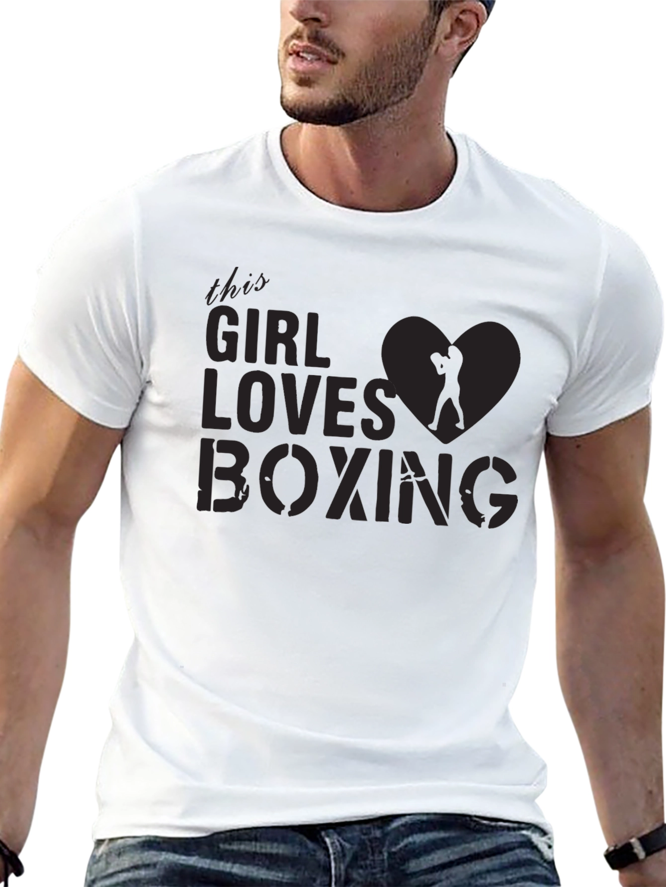 Girl Loves Boxing Graphic Tee - Black