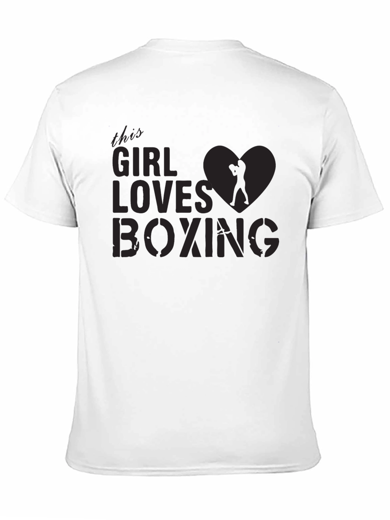 Girl Loves Boxing Graphic Tee - Black