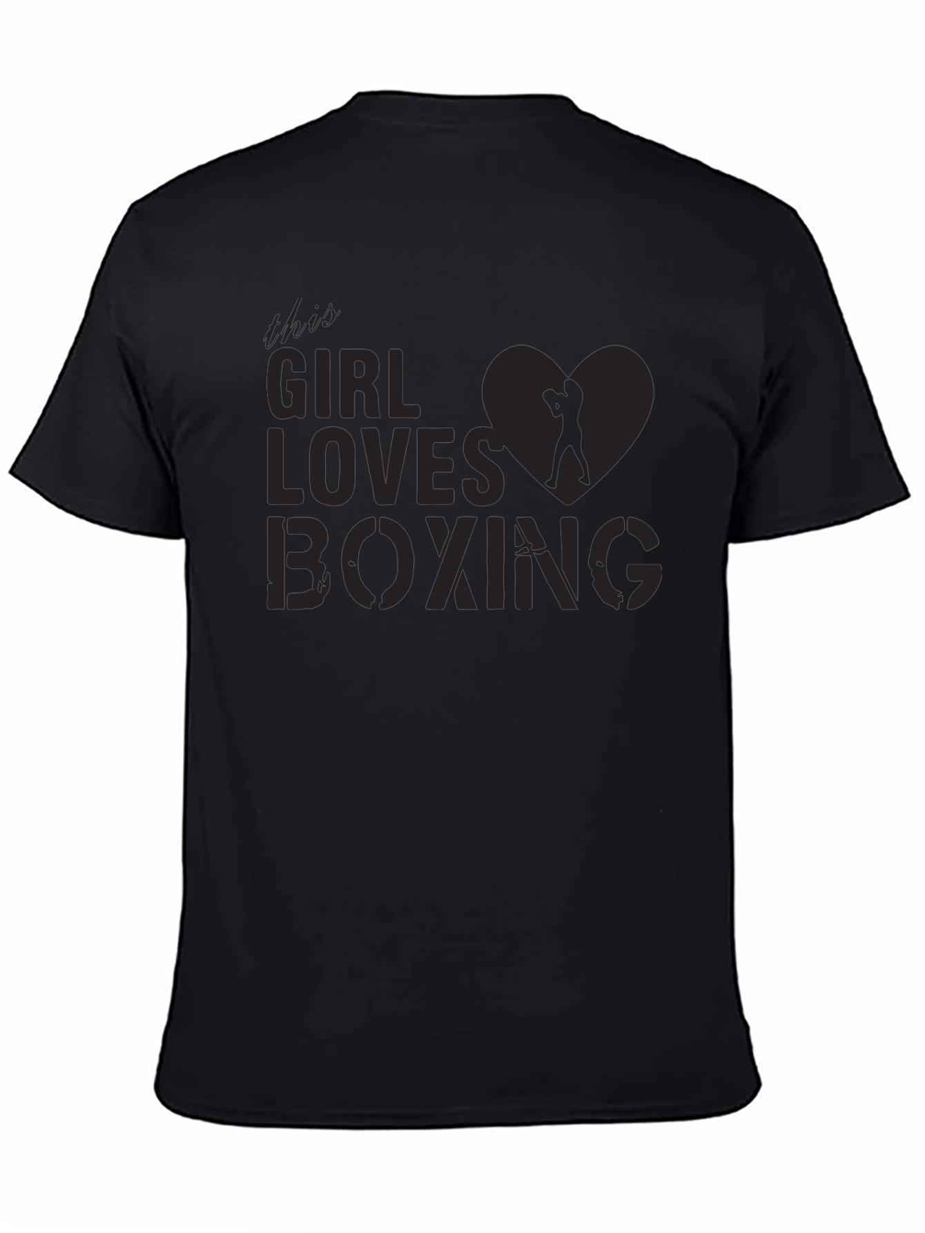 Girl Loves Boxing Graphic Tee - Black
