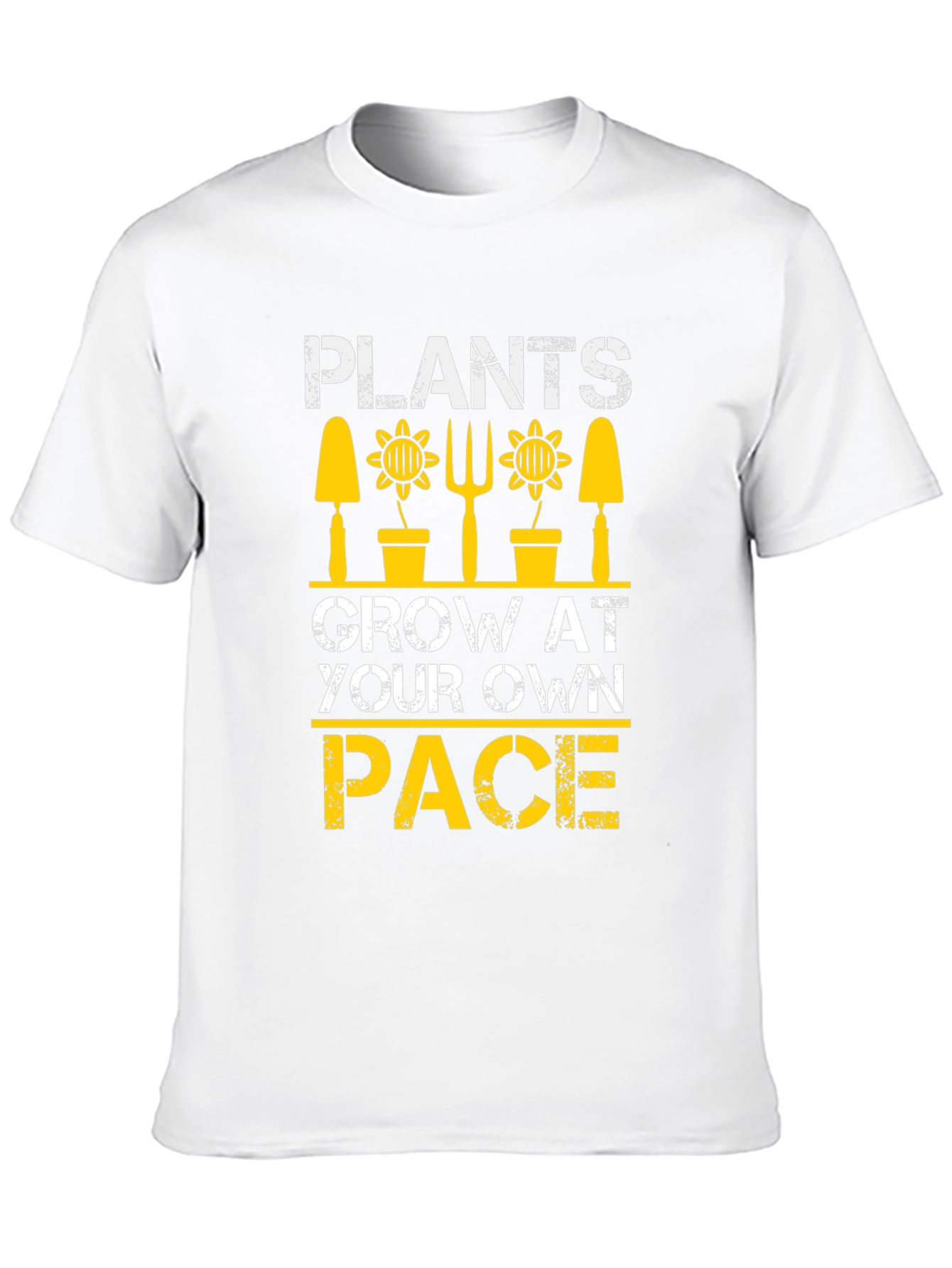 Plants Grow At Your Own Pace Black T-Shirt
