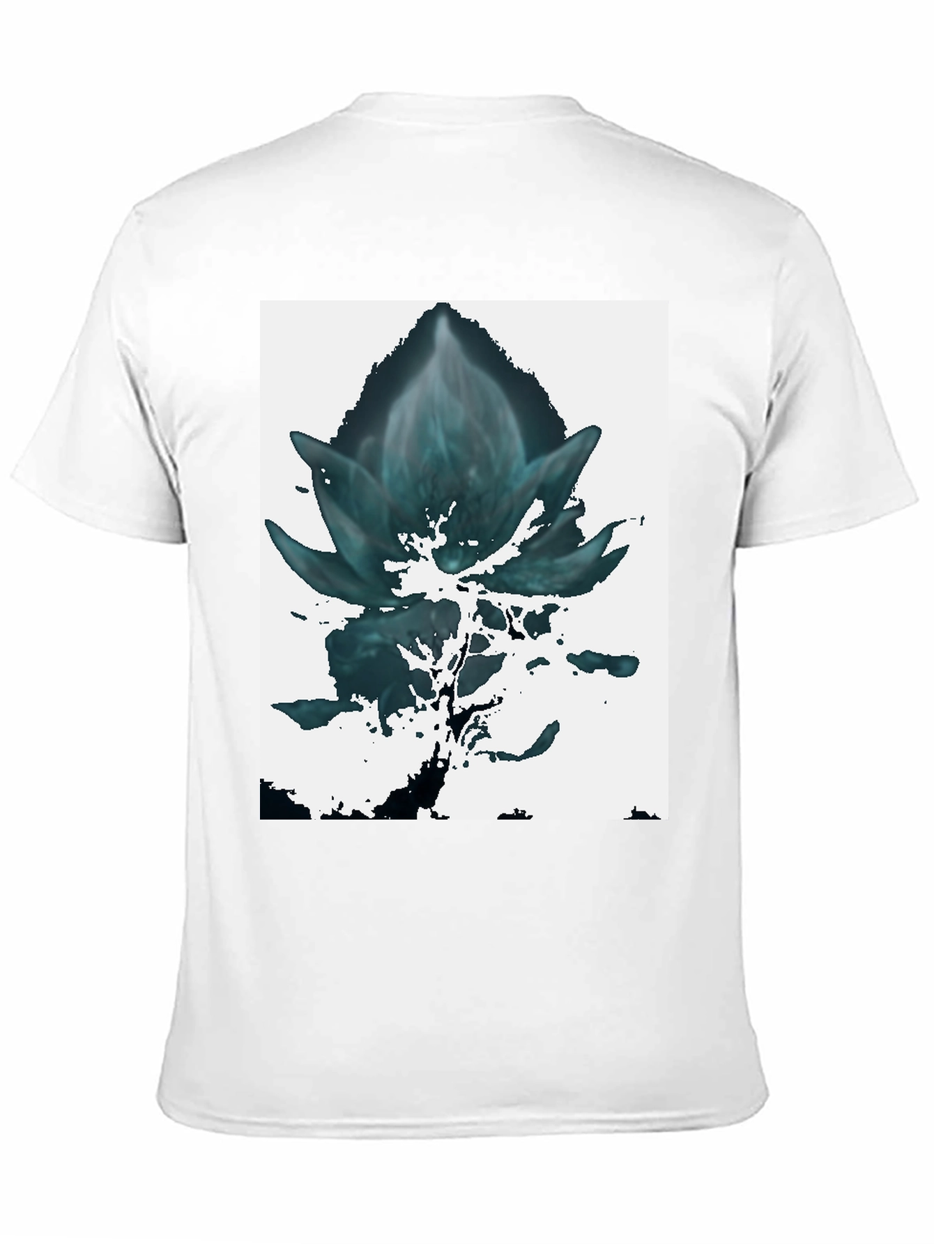 Abstract Floral Graphic Tee - Black