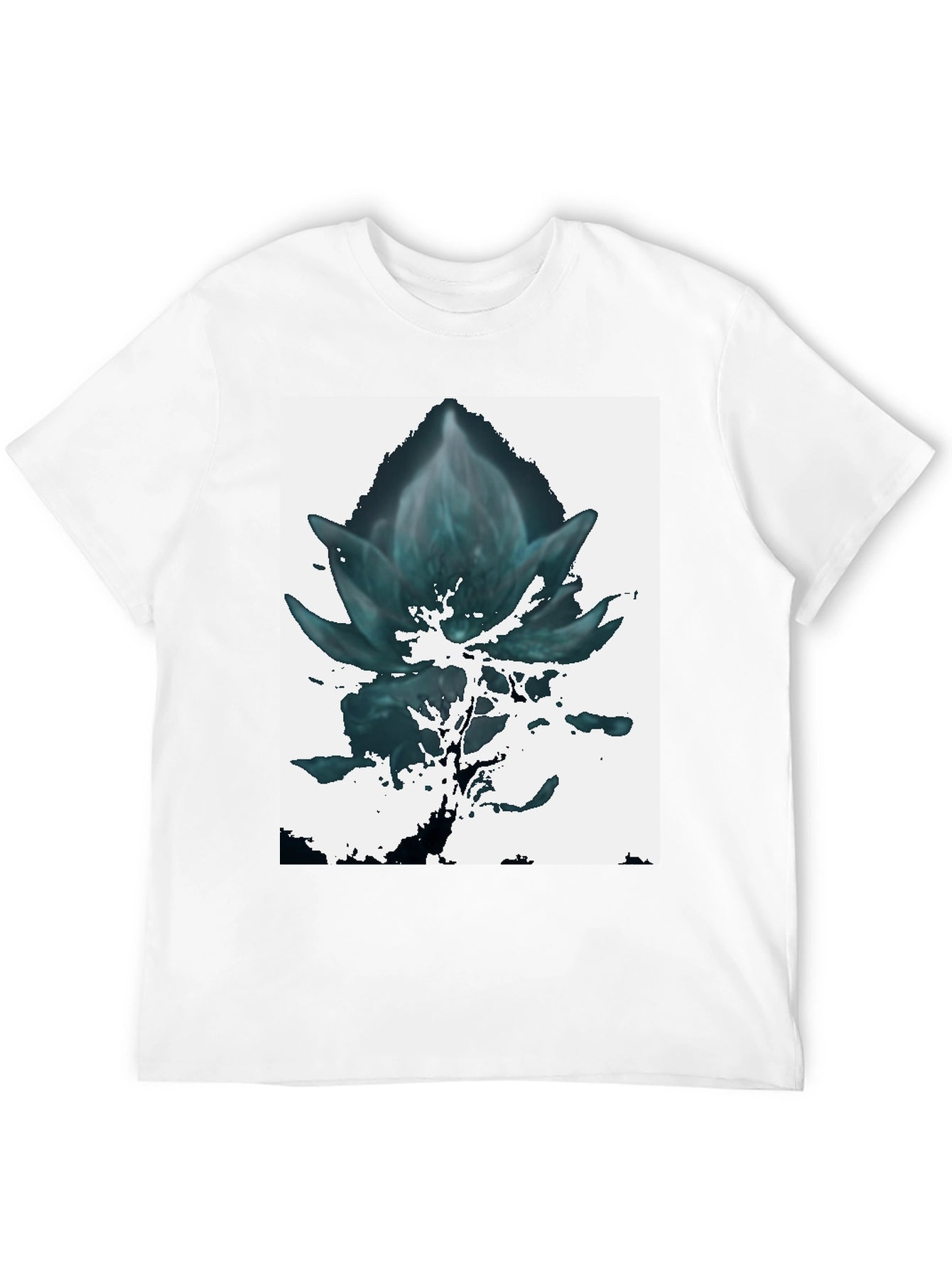 Abstract Floral Graphic Tee - Black