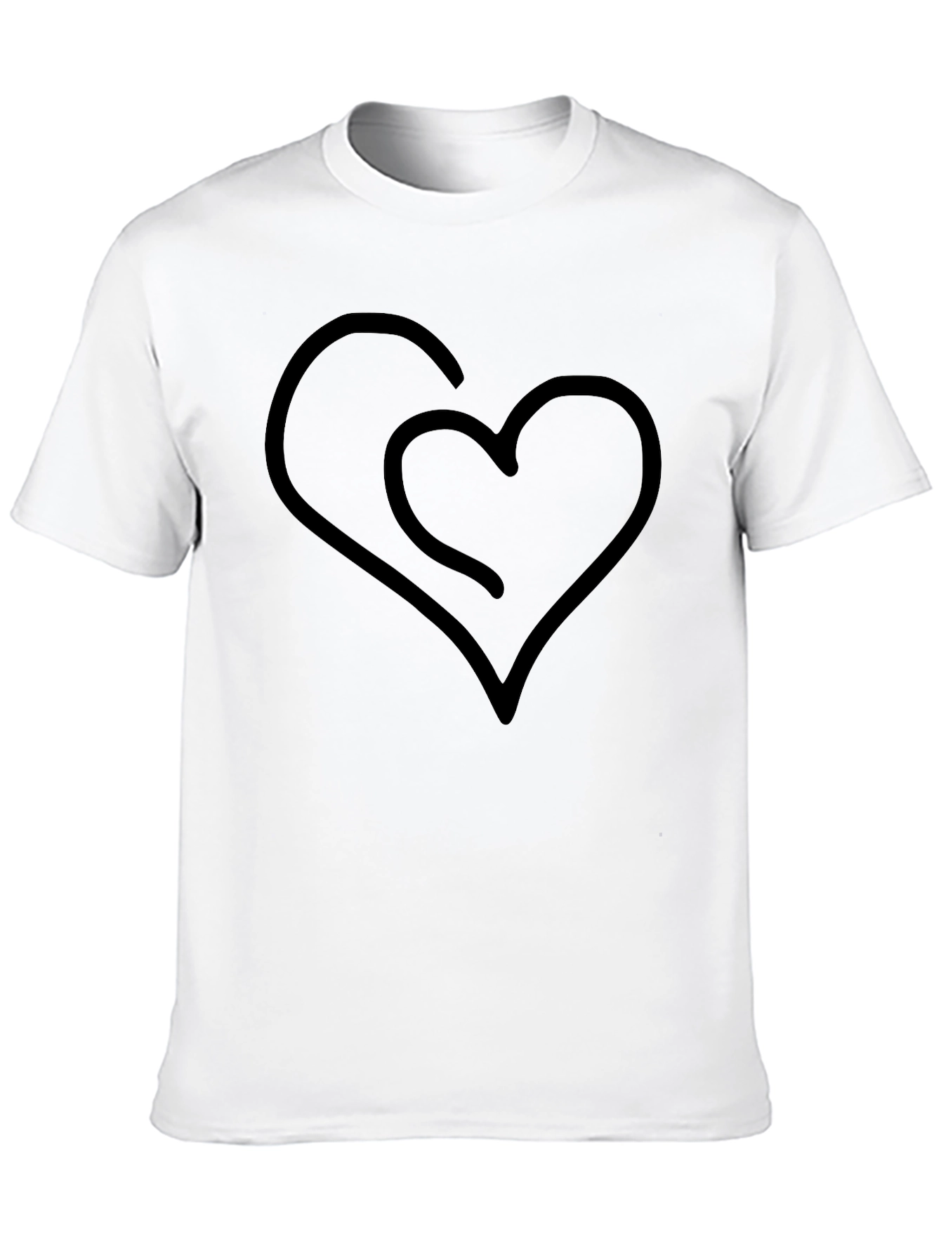 Heart Outline Graphic Black T-Shirt