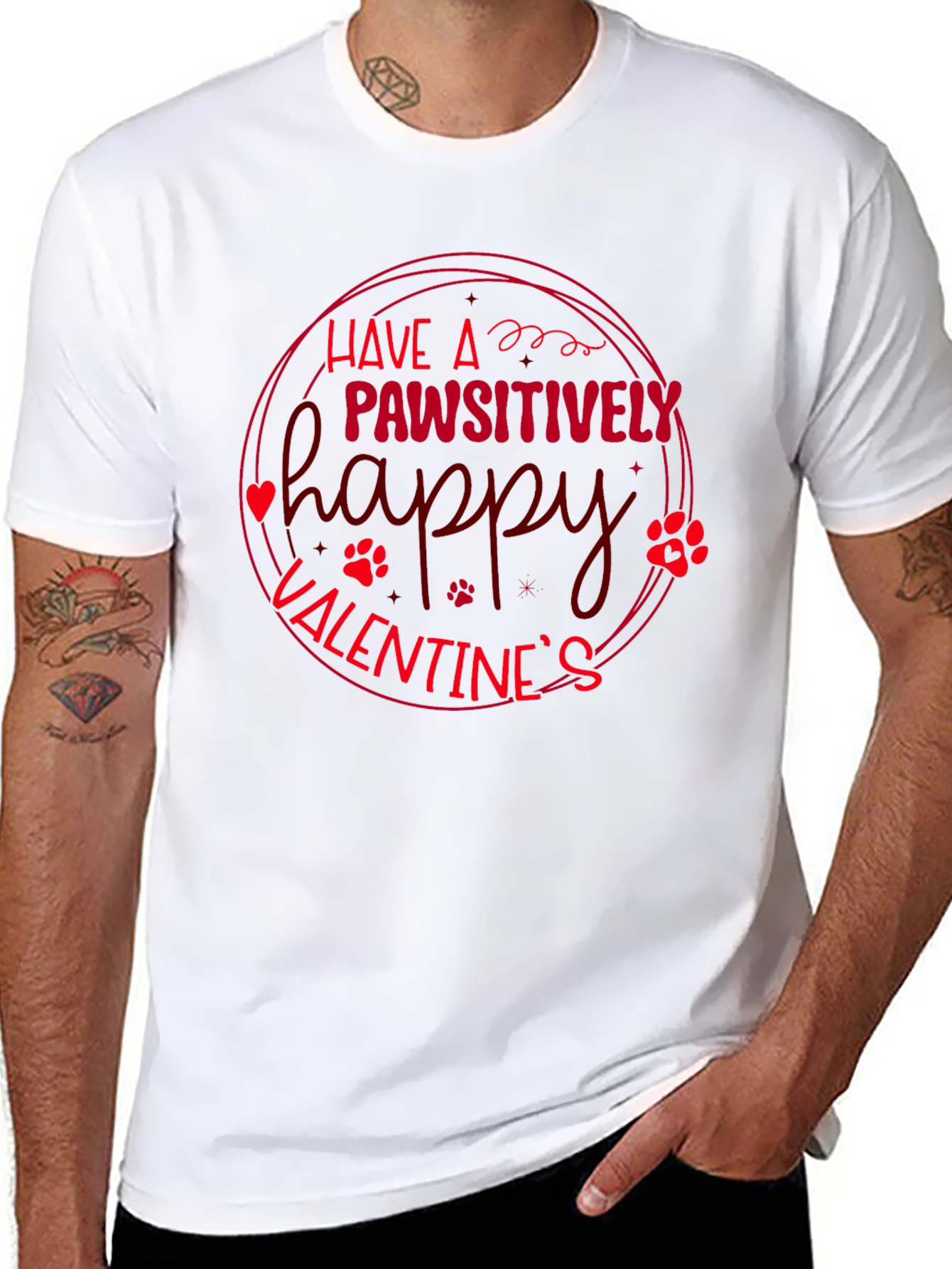 Paw-sitively Happy Valentines Day T-Shirt