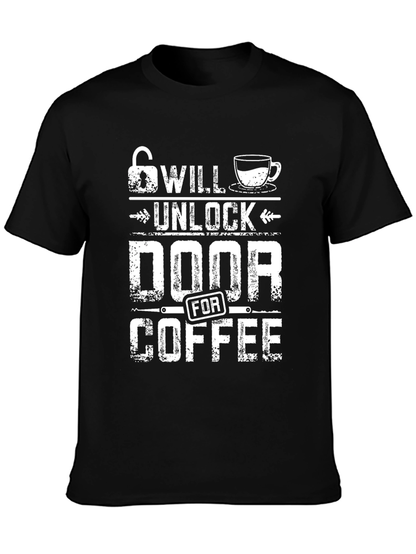 Coffee Lover T-Shirt: Unlock Door For Coffee