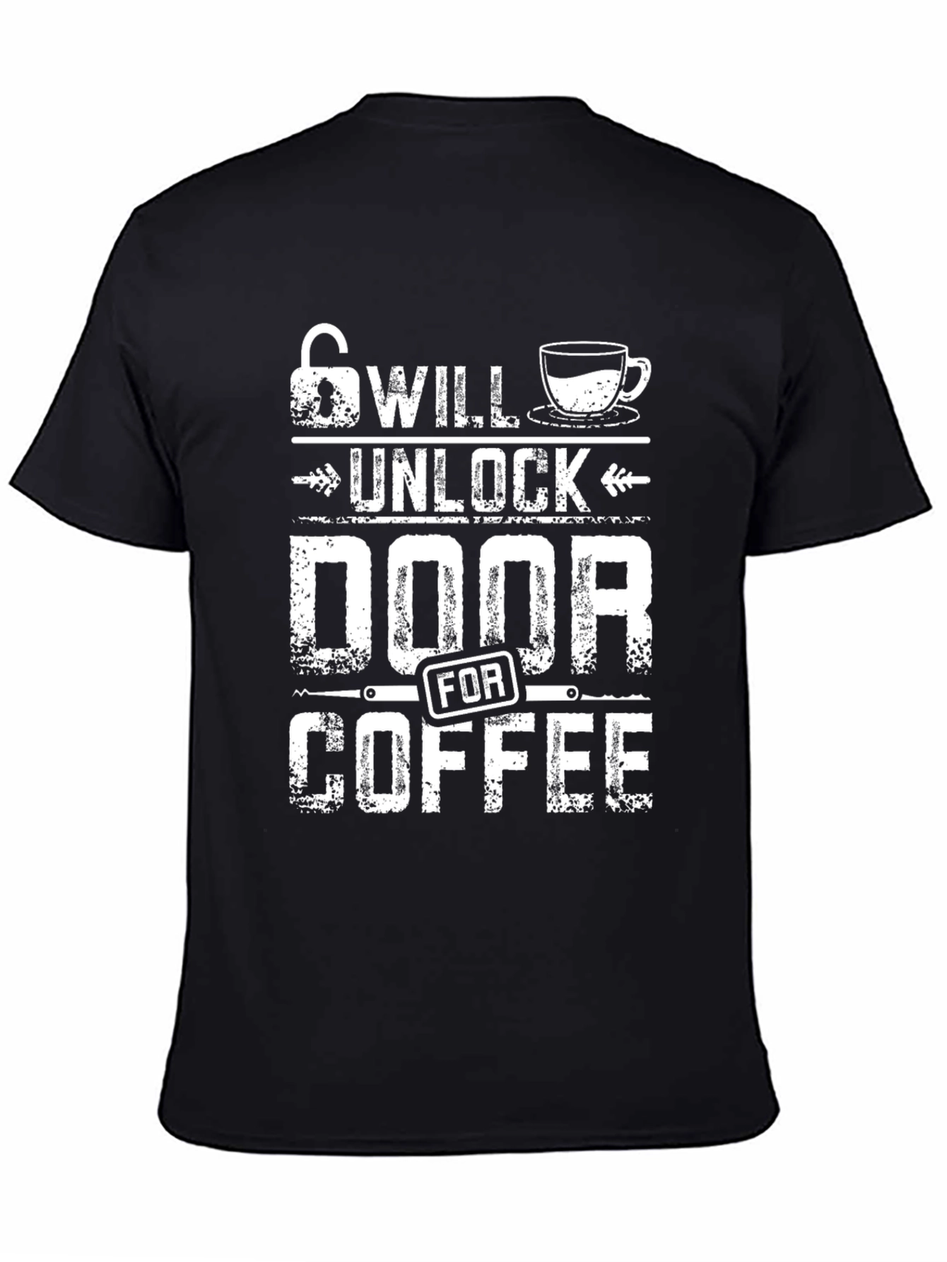 Coffee Lover T-Shirt: Unlock Door For Coffee