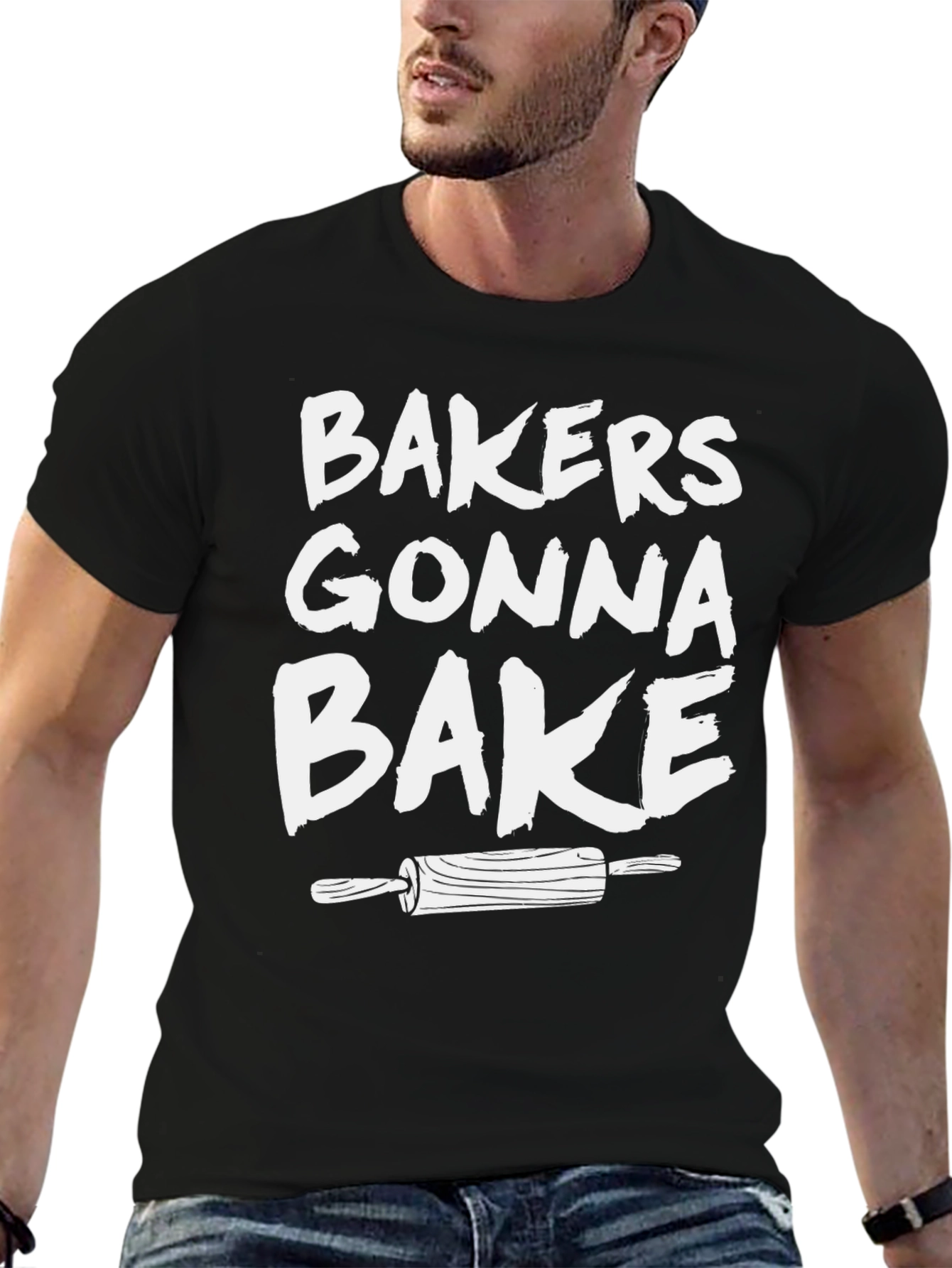 Bakers Gonna Bake Graphic Tee - Rolling Pin Design