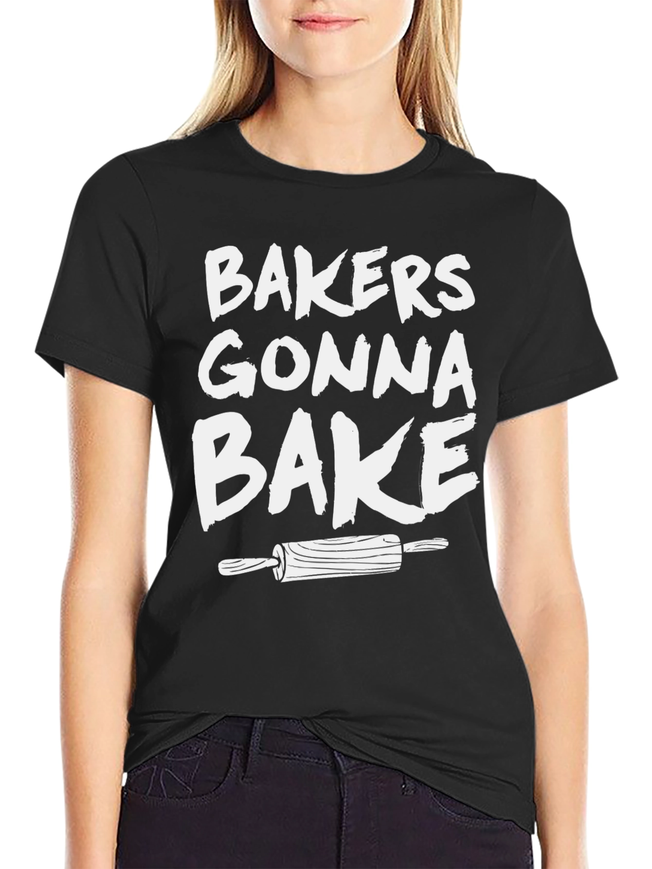 Bakers Gonna Bake Graphic Tee - Rolling Pin Design