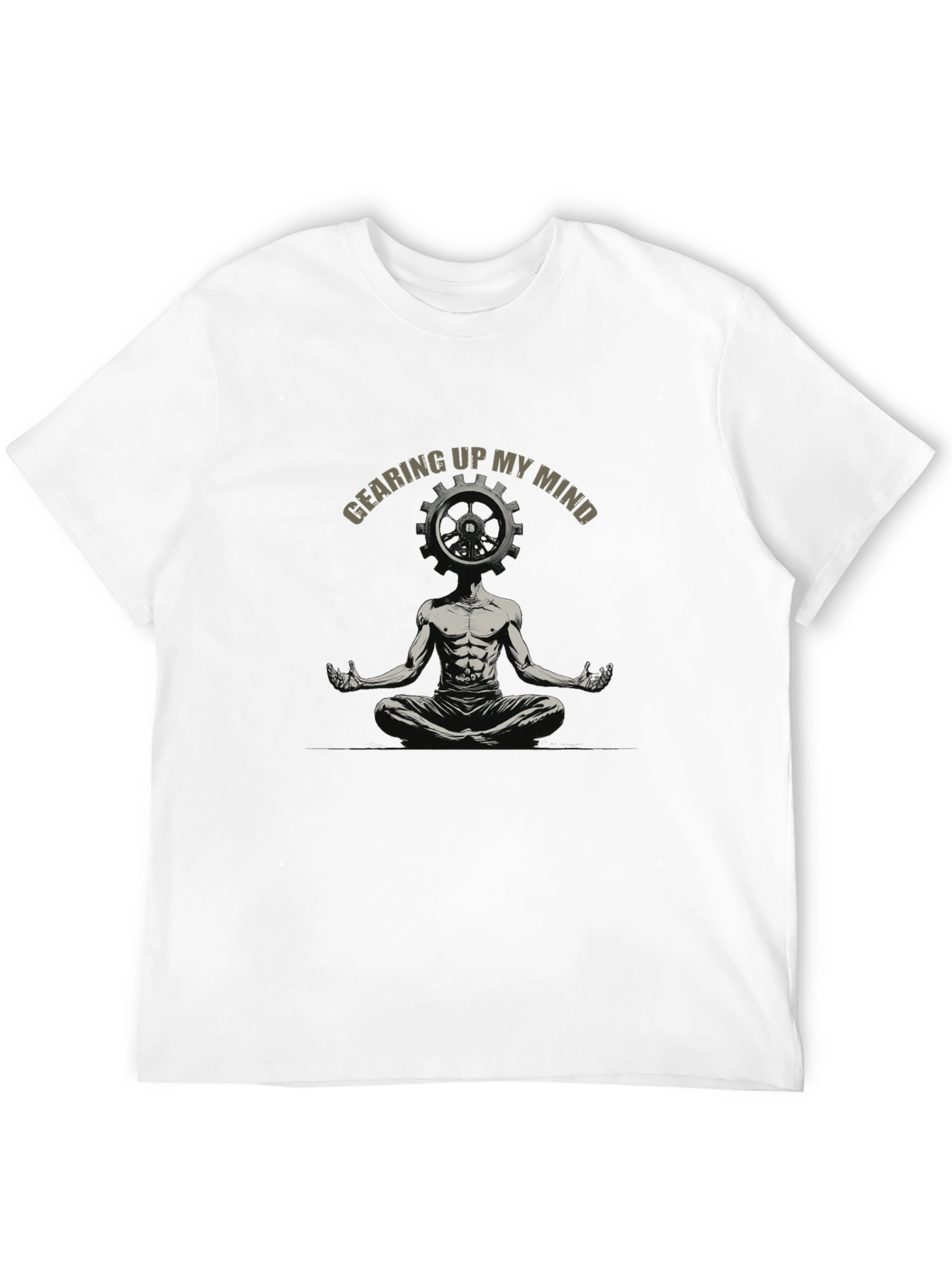 Gearing Up My Mind Black Graphic T-Shirt