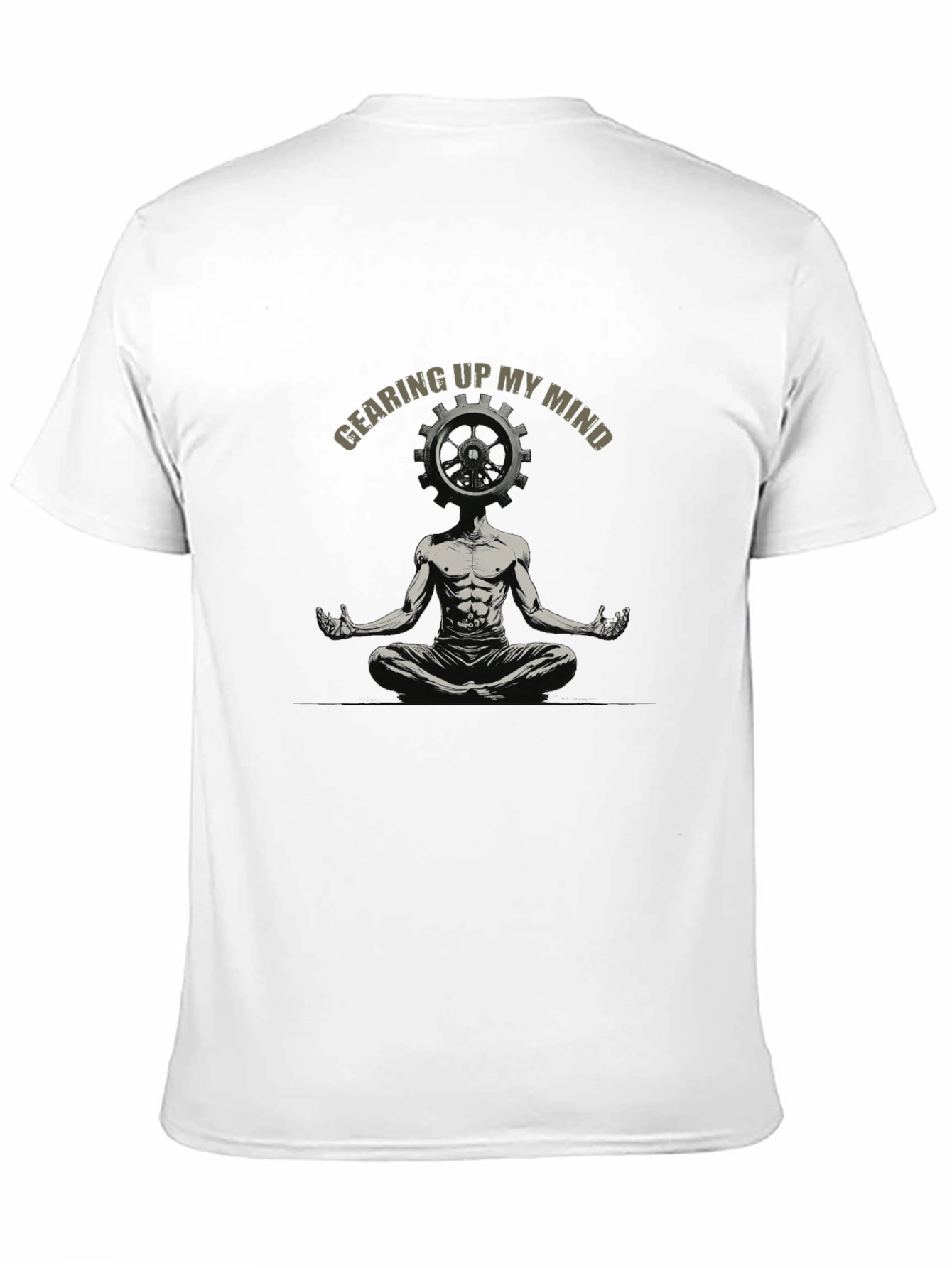 Gearing Up My Mind Black Graphic T-Shirt