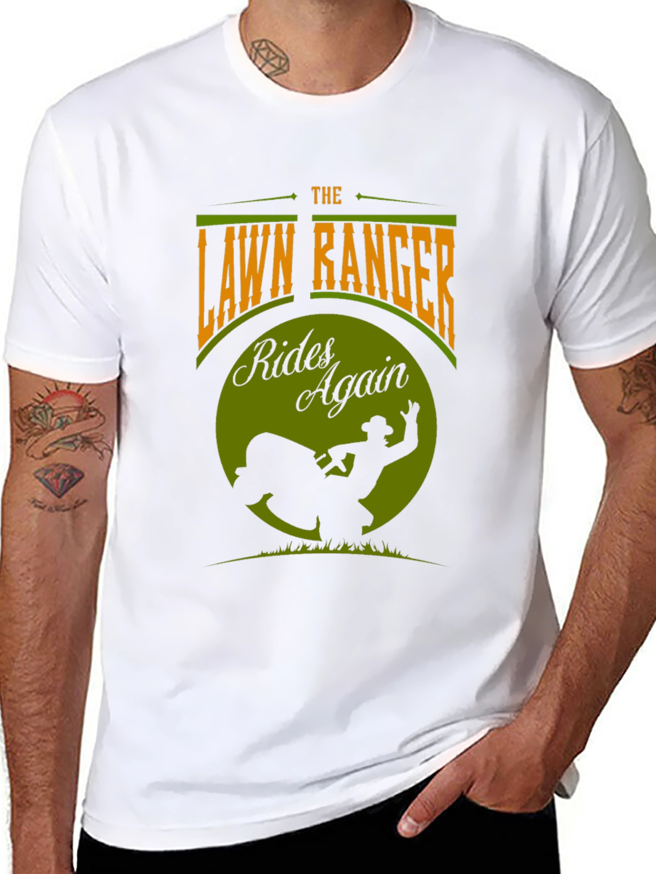 The Lawn Ranger T-Shirt - Rides Again Design