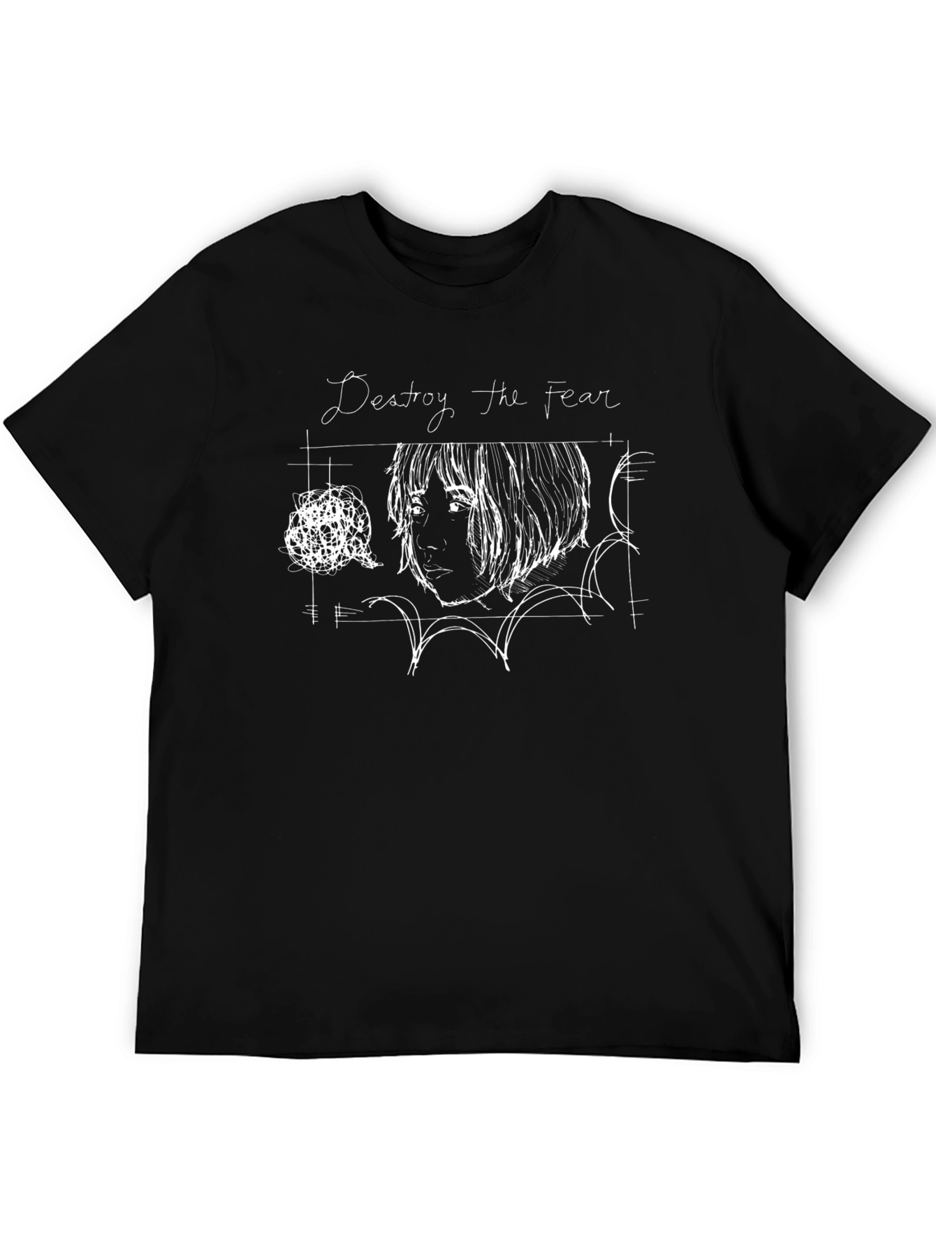 Destroy The Fear Black Graphic T-Shirt