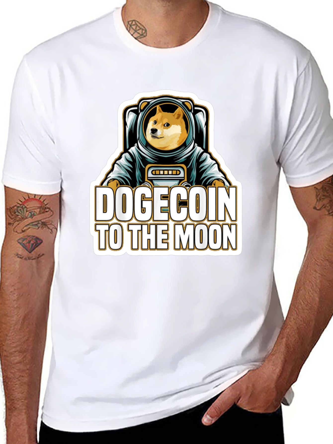 Dogecoin To The Moon T-Shirt - Crypto Astronaut Tee