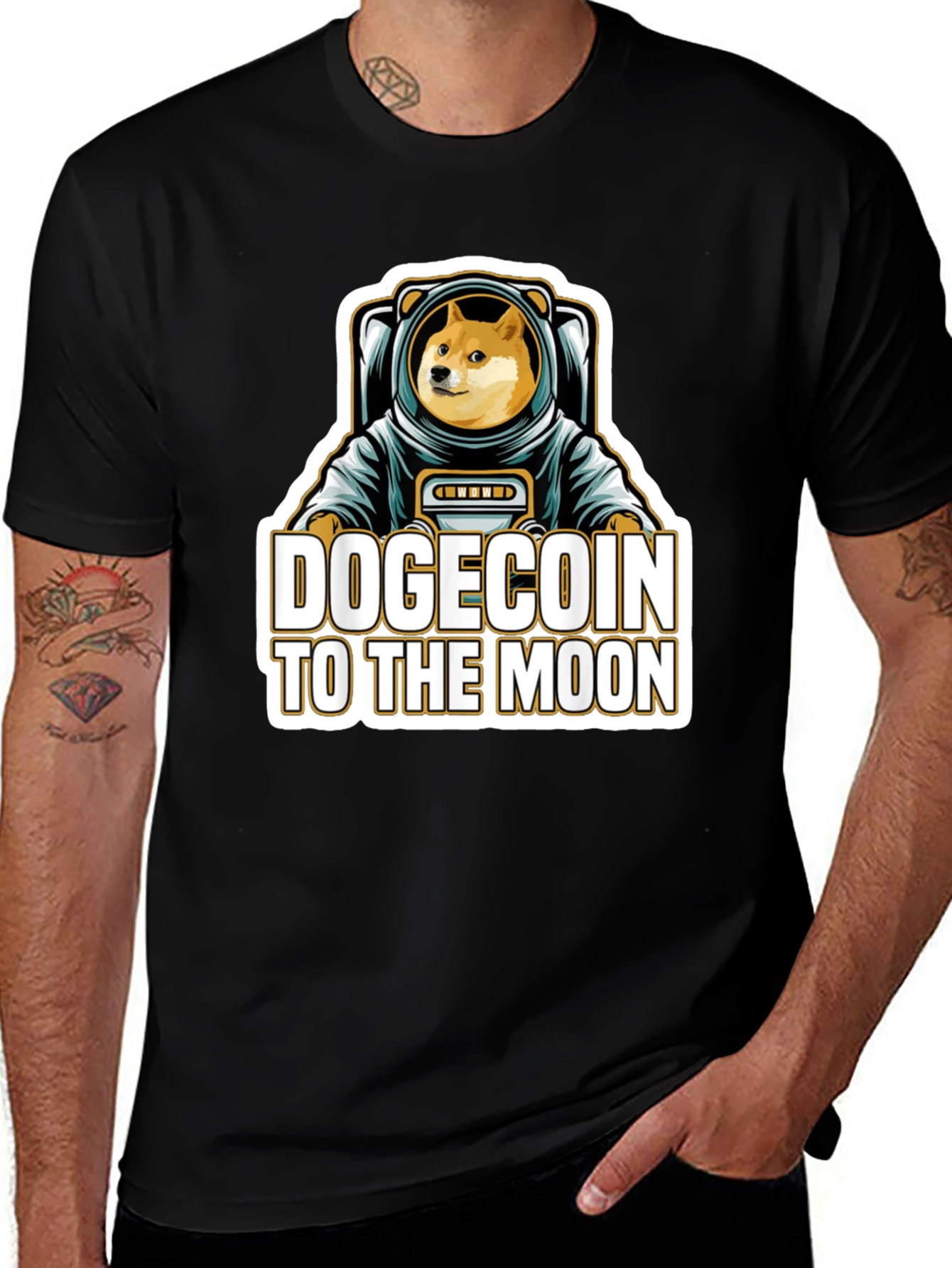 Dogecoin To The Moon T-Shirt - Crypto Astronaut Tee