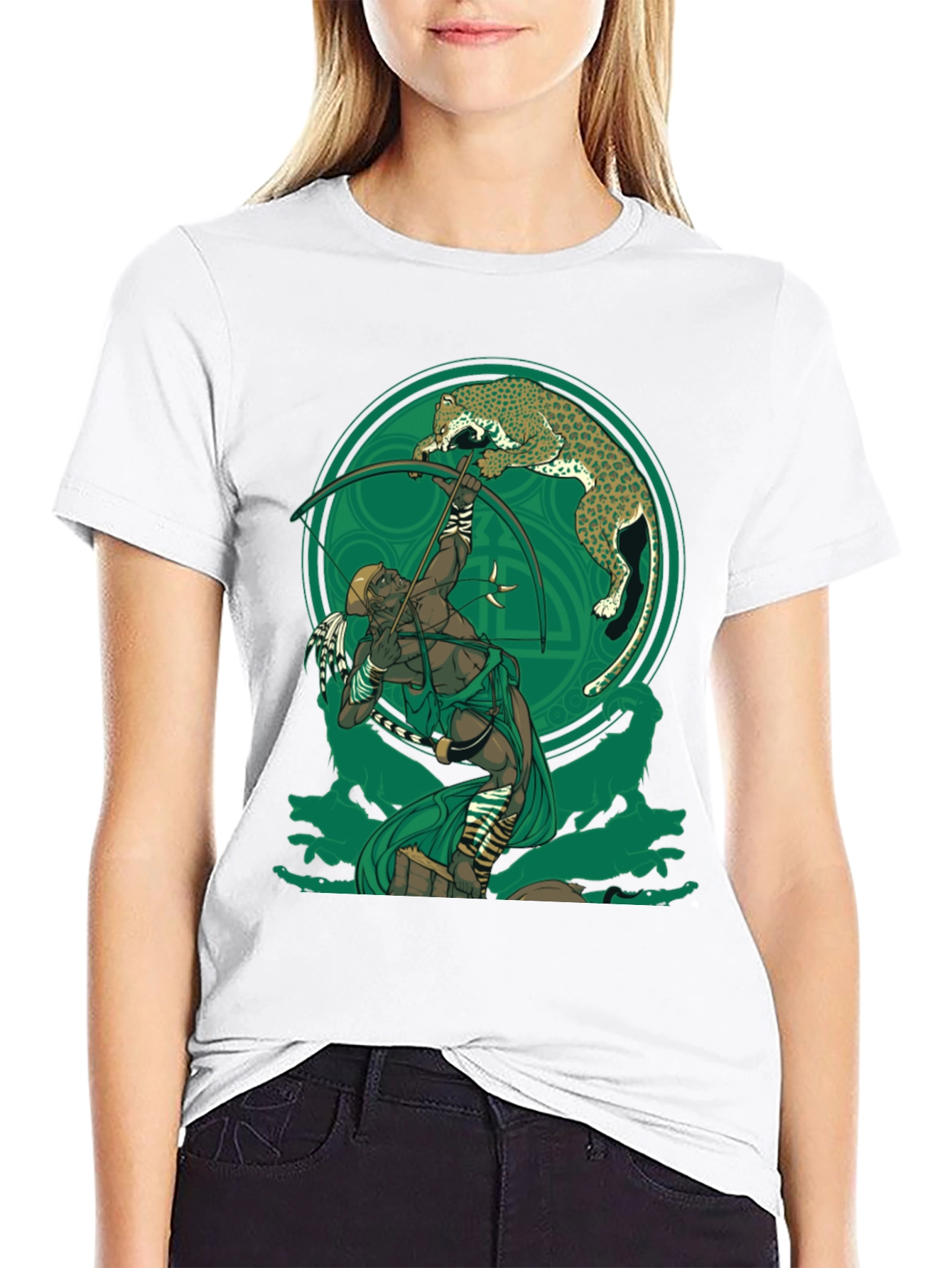 Archer & Leopard Graphic Tee - Black