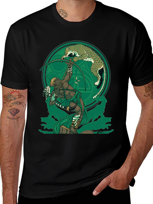 Archer & Leopard Graphic Tee - Black
