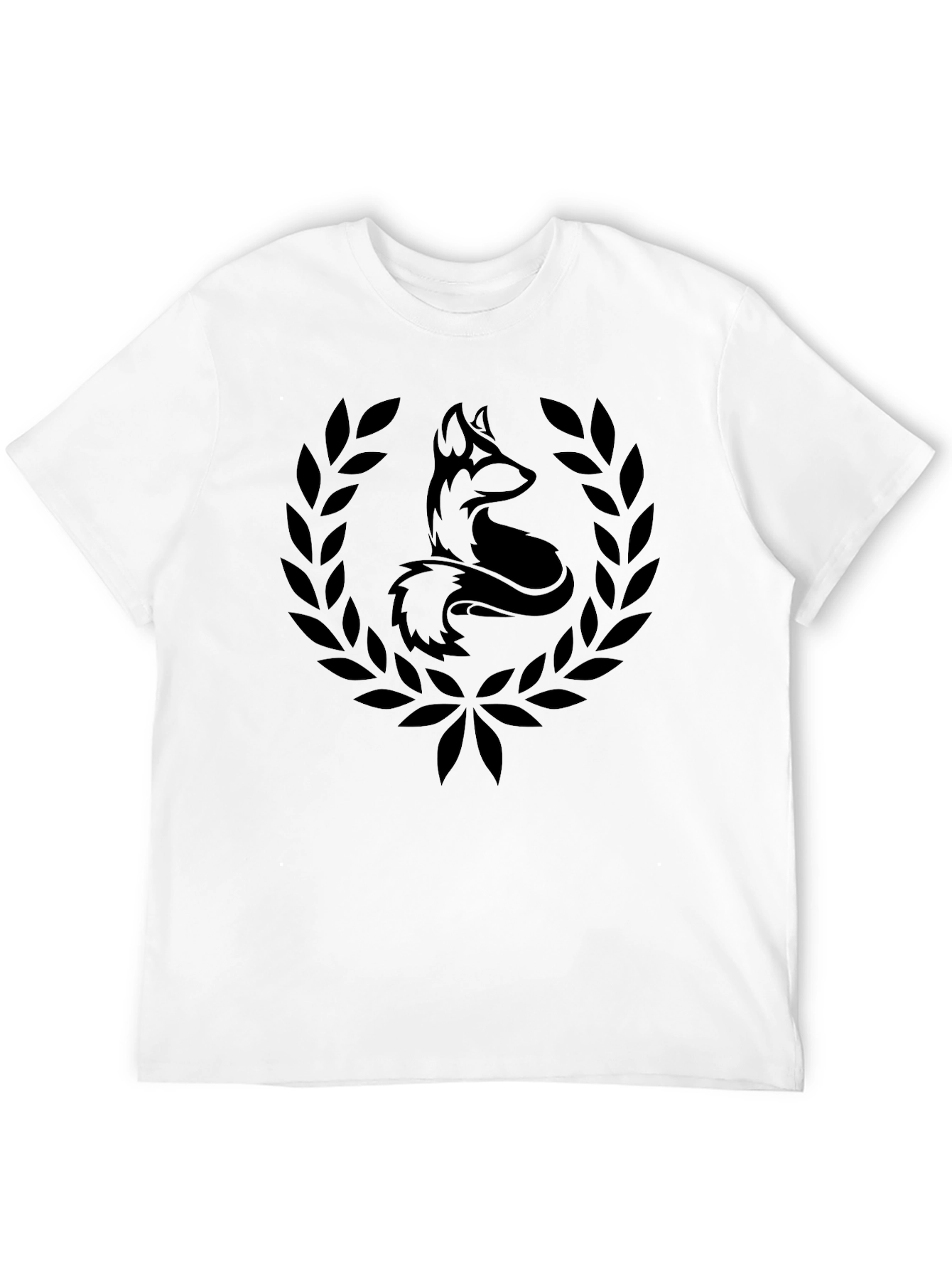 Fox & Laurel Wreath Black Graphic Tee