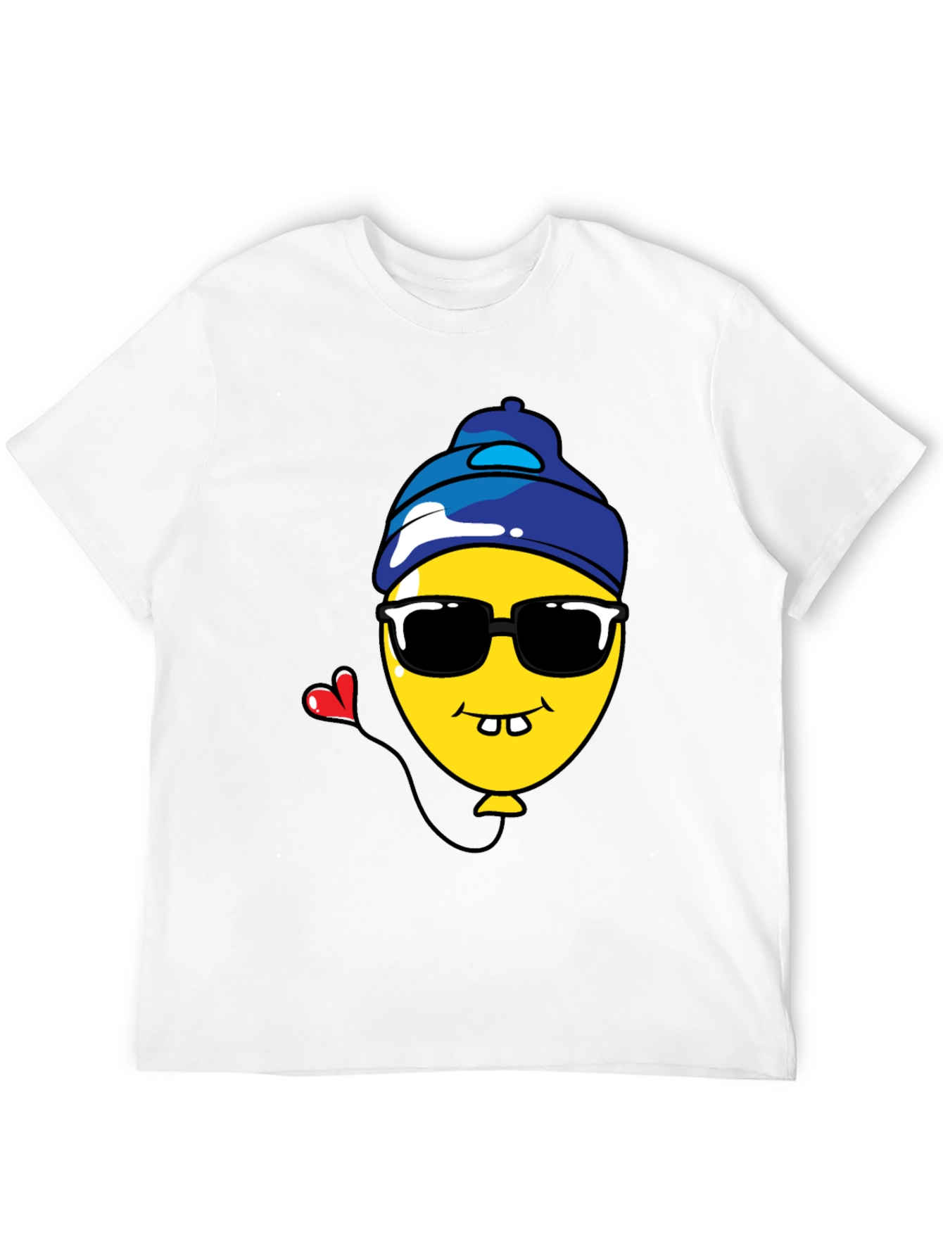 Funny Cartoon Balloon Graphic Tee - Black