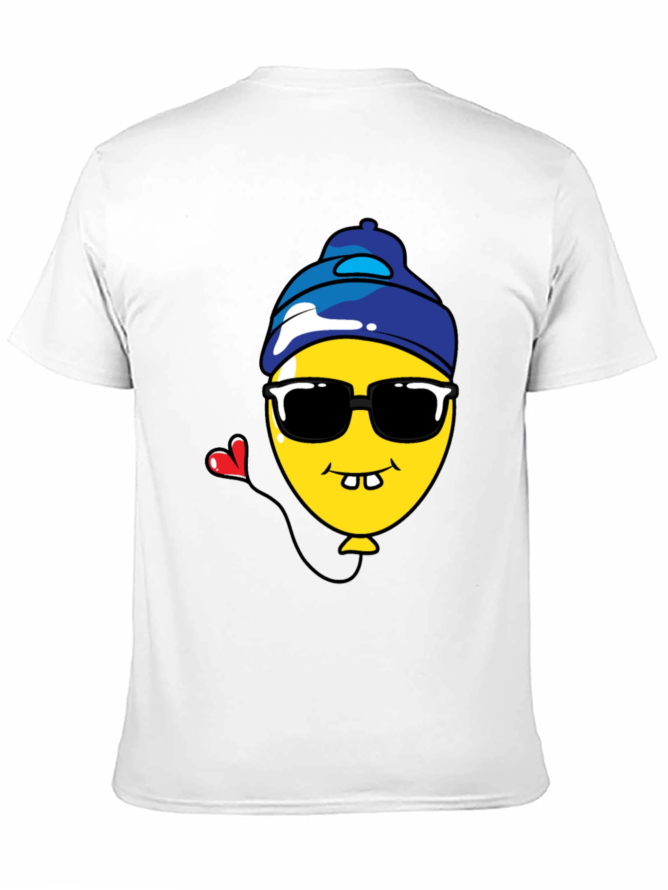 Funny Cartoon Balloon Graphic Tee - Black