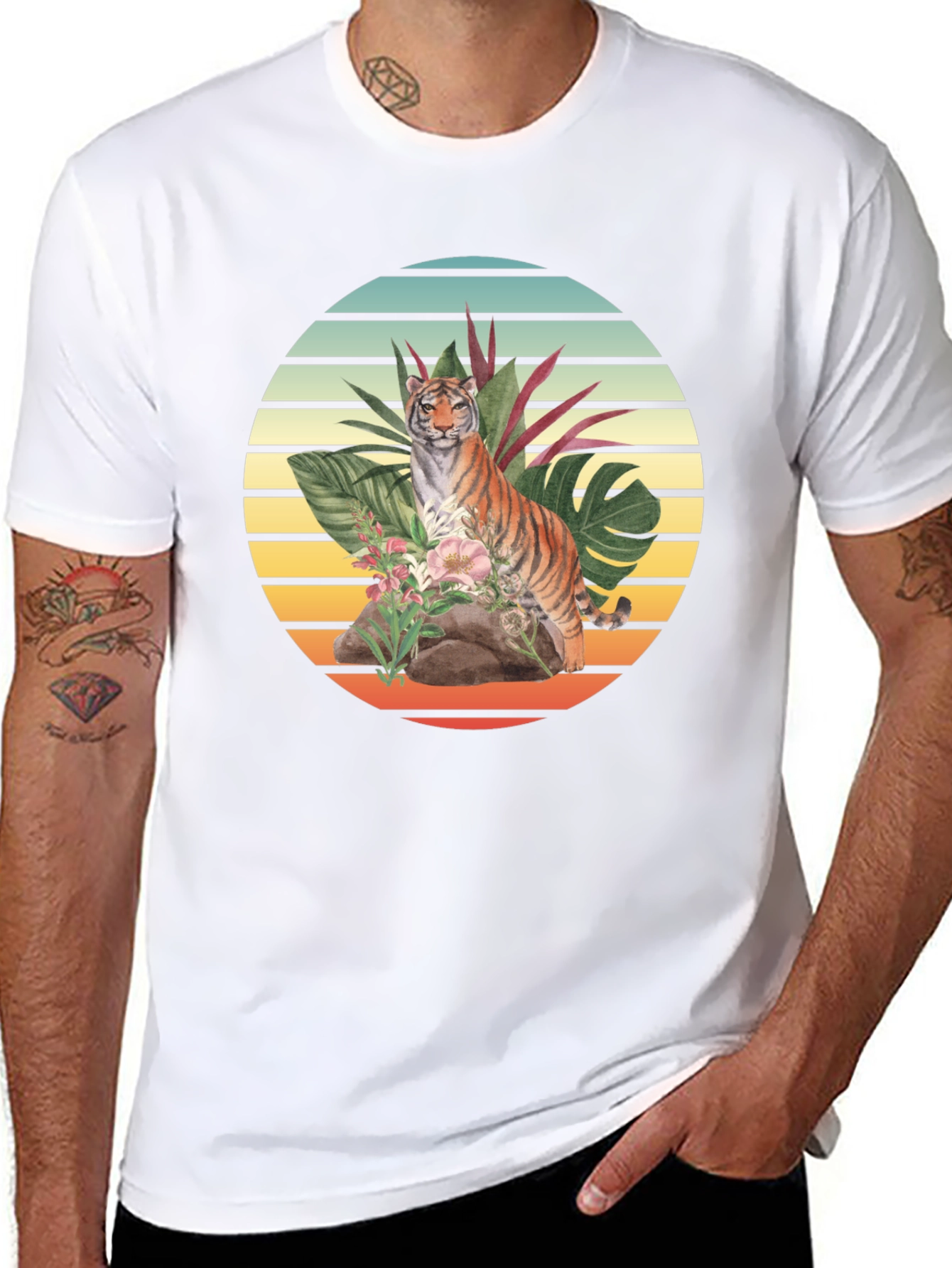 Tiger Jungle T-Shirt: Retro Graphic Tee