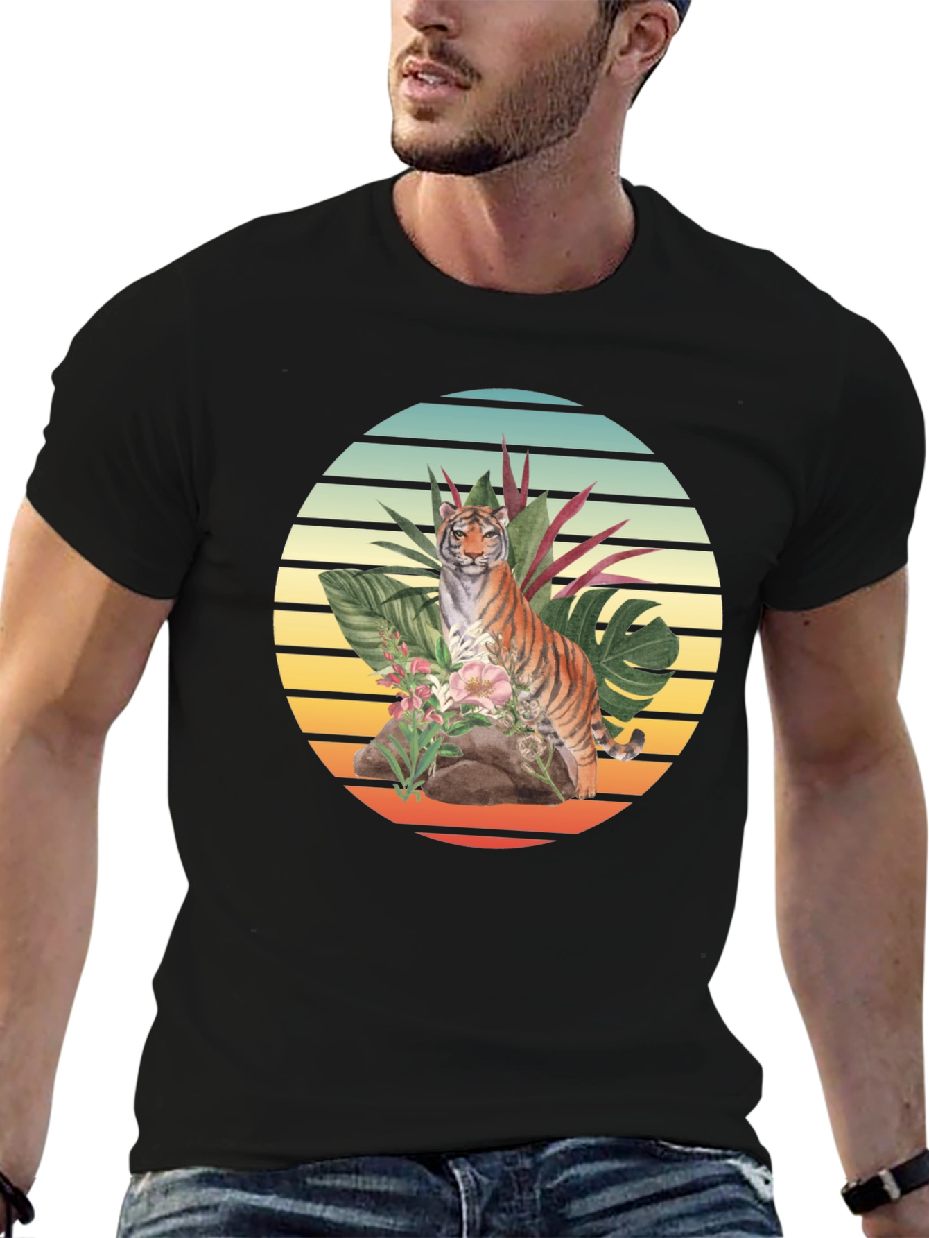 Tiger Jungle T-Shirt: Retro Graphic Tee