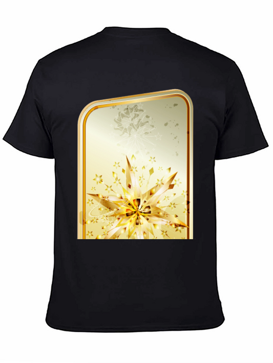 Golden Floral Burst Graphic T-Shirt - Stylish & Unique